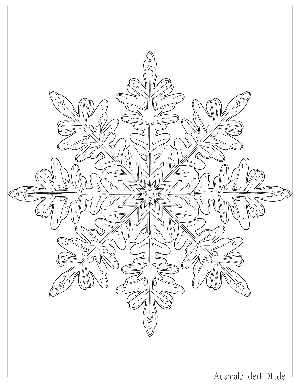 Klassisches Schneeflocken Muster Malvorlage