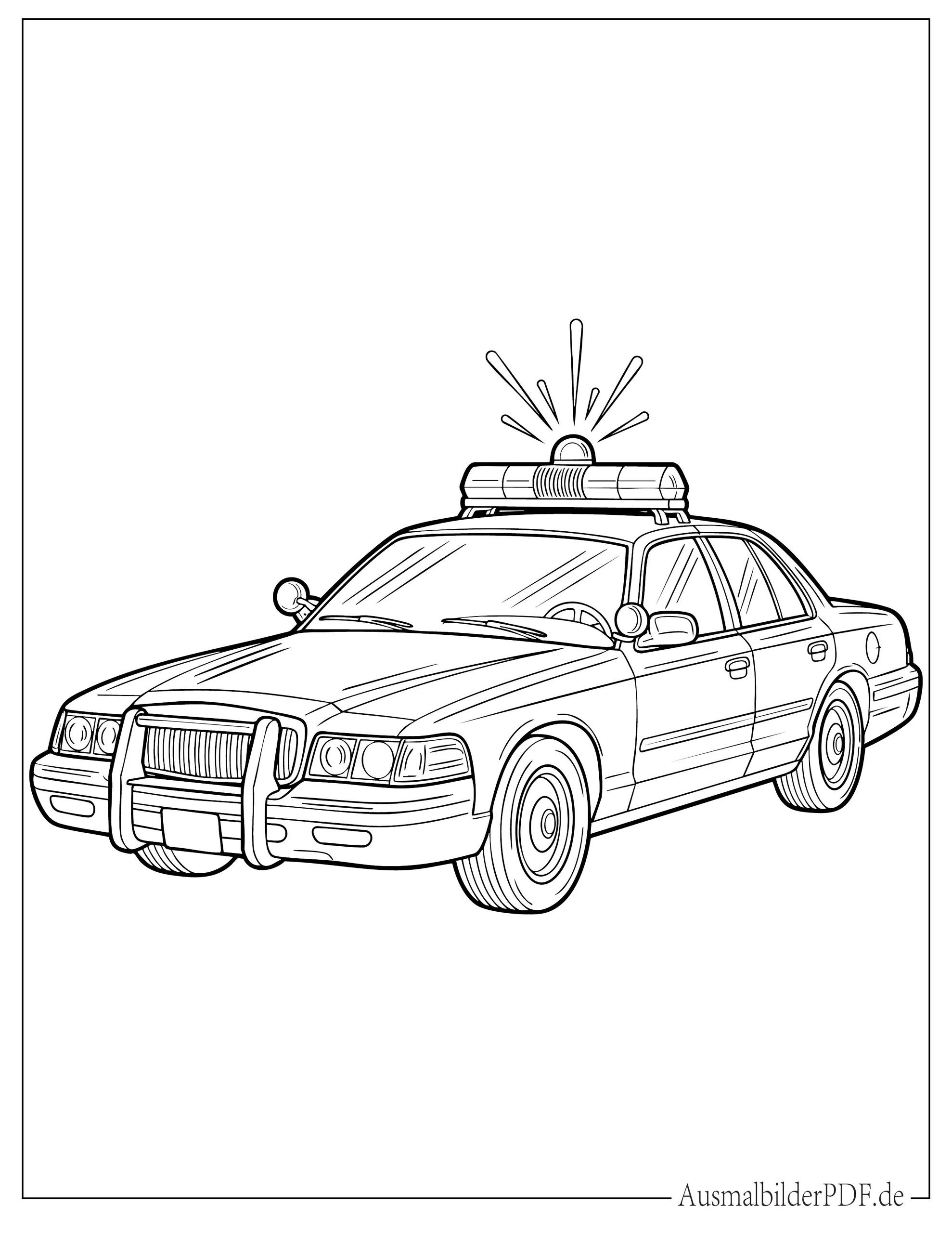 Klassisches Vintage Polizeiauto zum Ausmalen