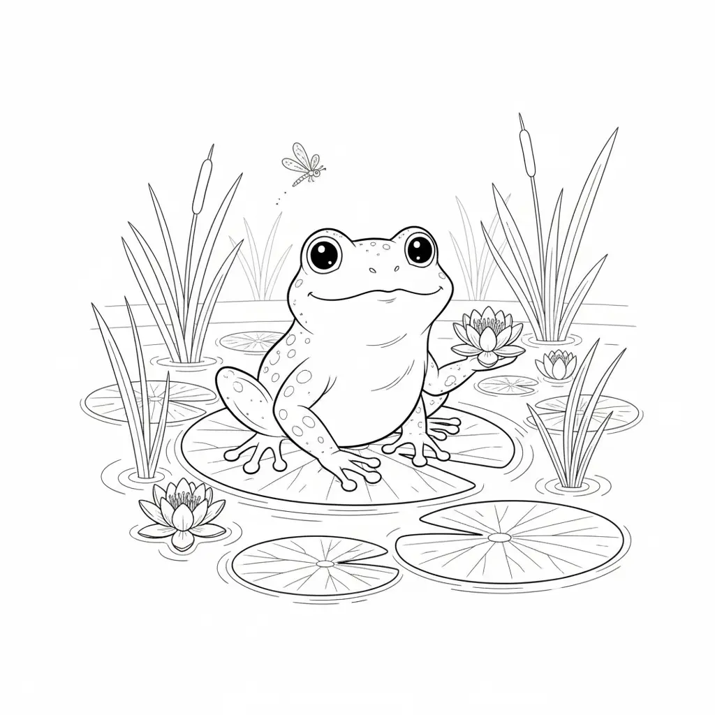 20+ Frosch Ausmalbilder (Kostenlos Malvorlage zum Ausdrucken) Ausmalbild eines niedlichen kleinen Frosches ideal zum Ausdrucken und Ausmalen für Kinder
