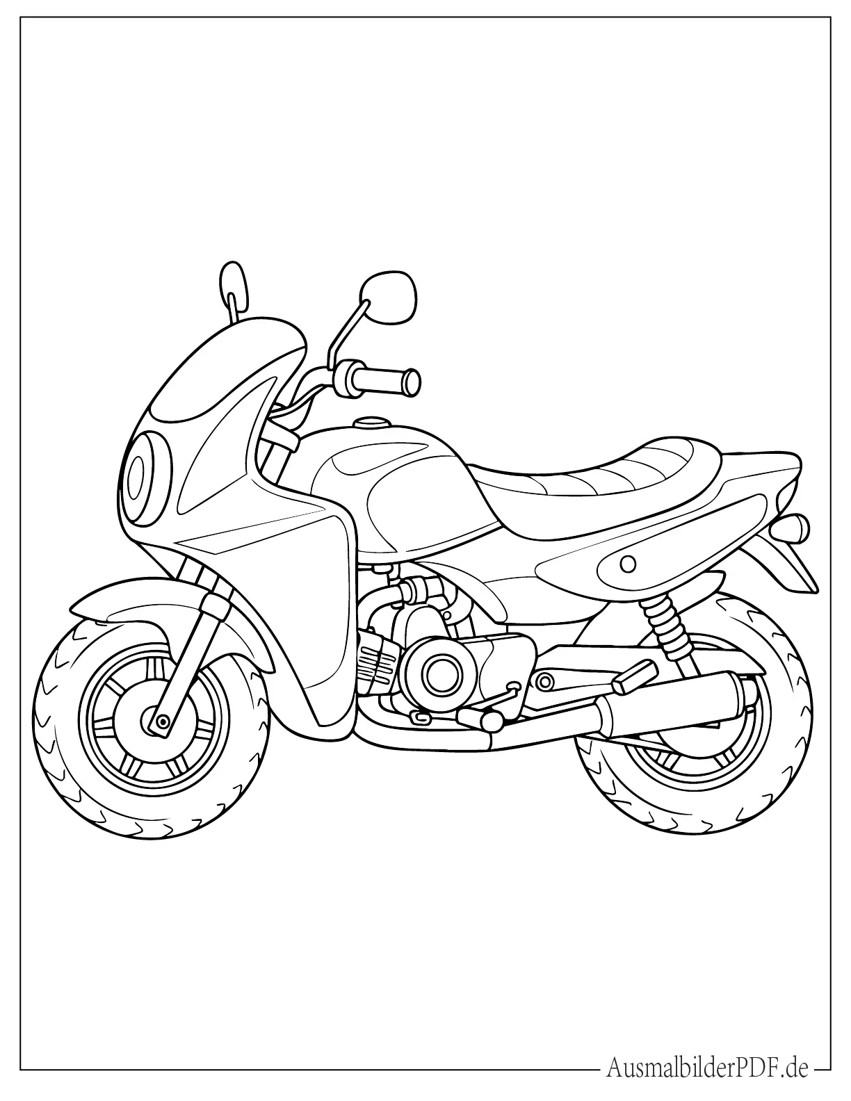 Einfaches kleines Motorrad Malvorlage für Kinder