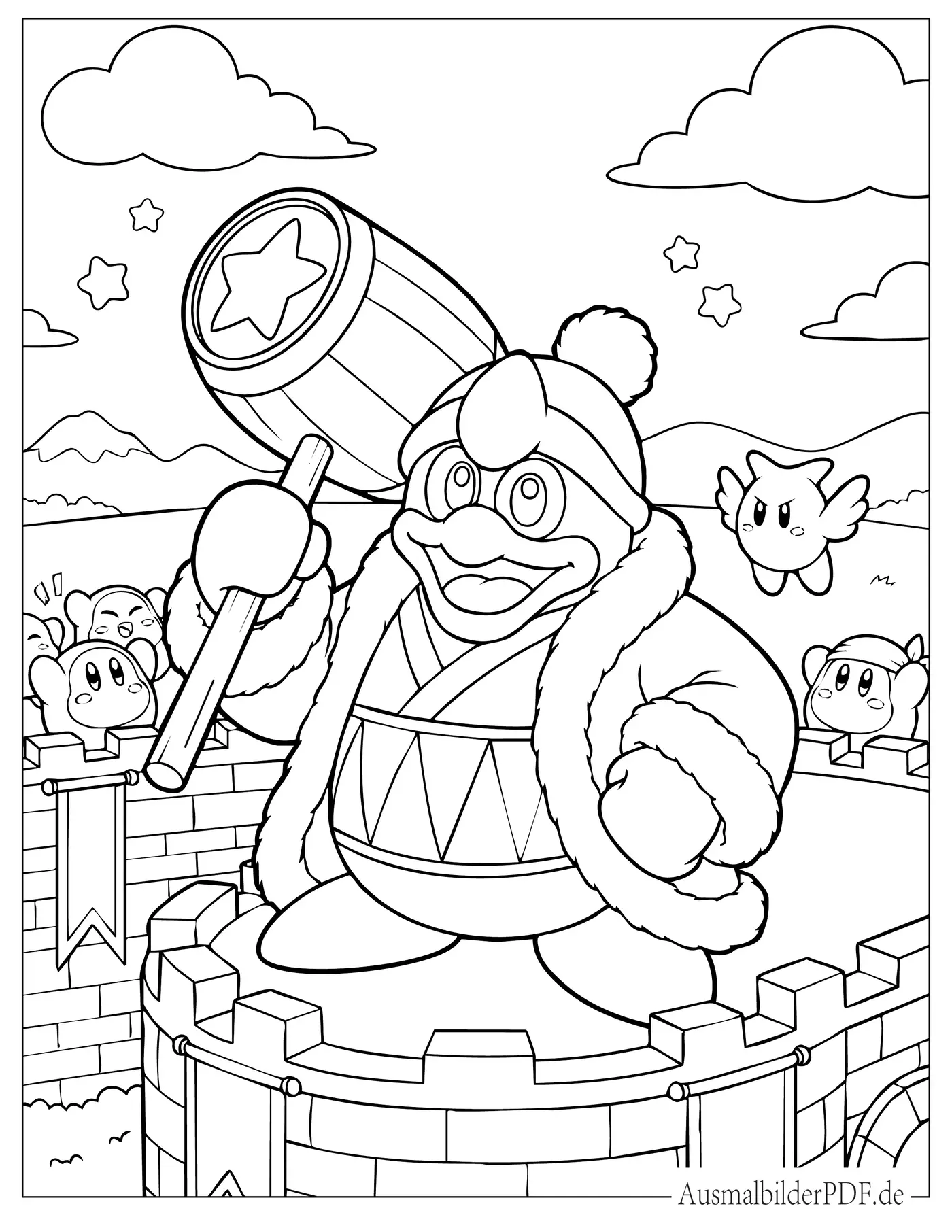 König Dedede aus Kirby zum Ausmalen