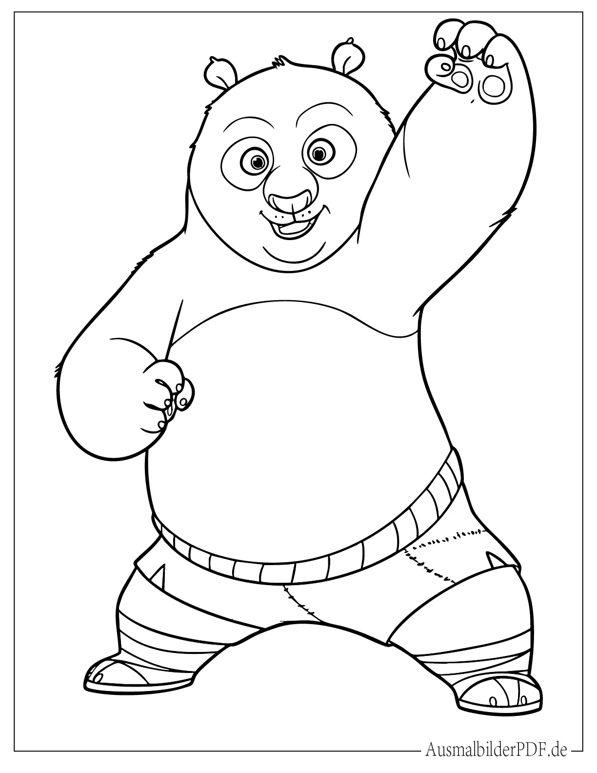 Einfacher Kung Fu Panda Ausdruckbare Ausmalbild