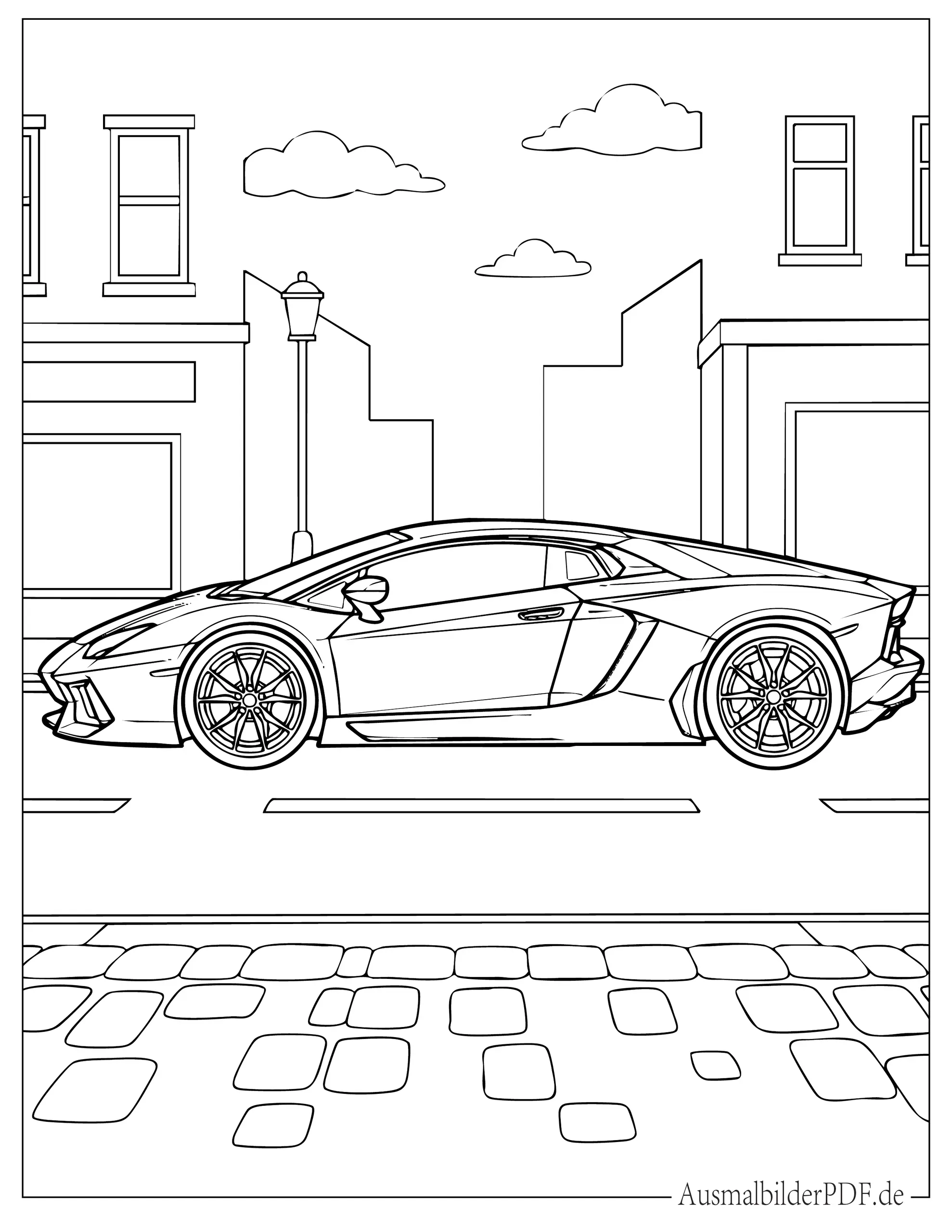 Lamborghini Seitenansicht Malvorlage