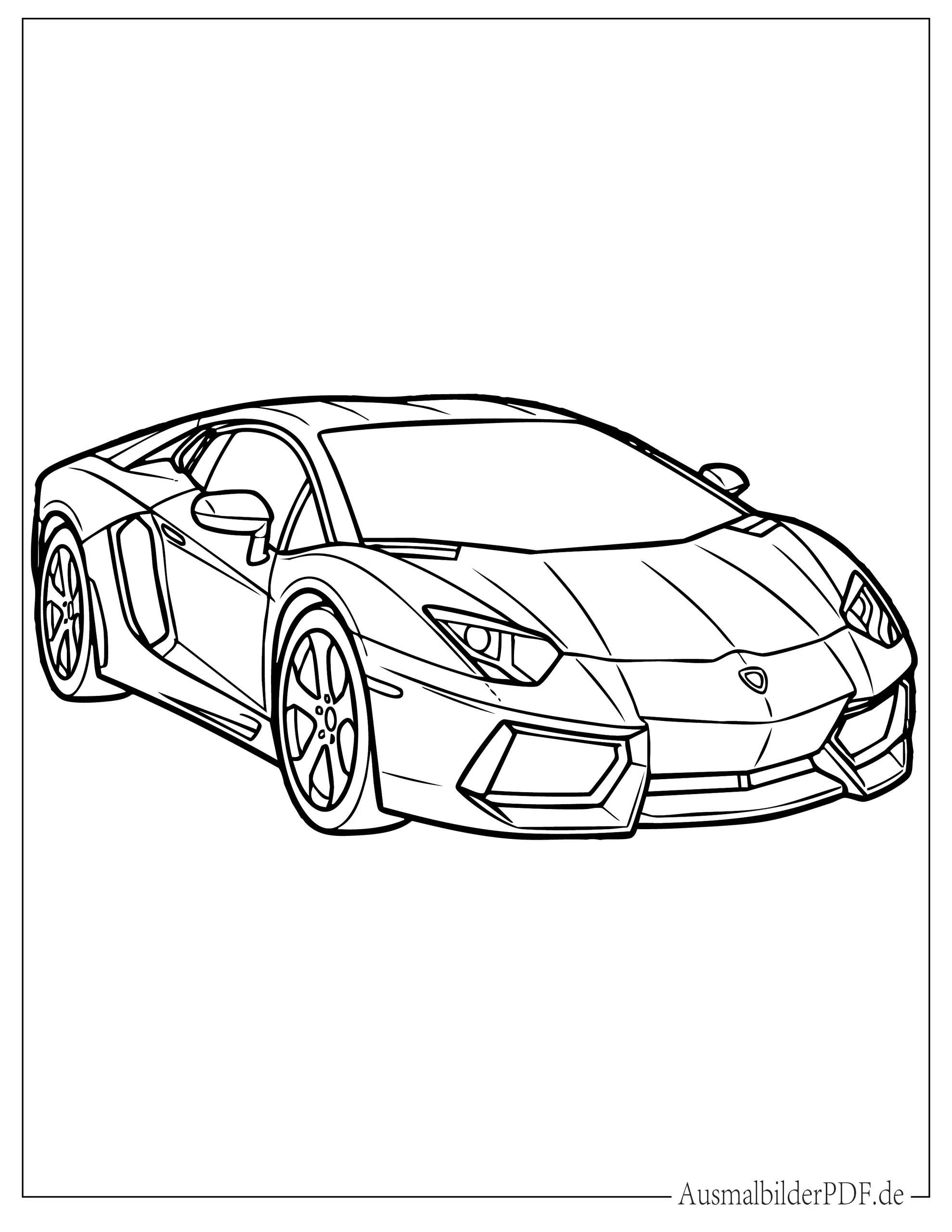 Einfacher Lamborghini Umriss Malvorlage für Vorschulkinder