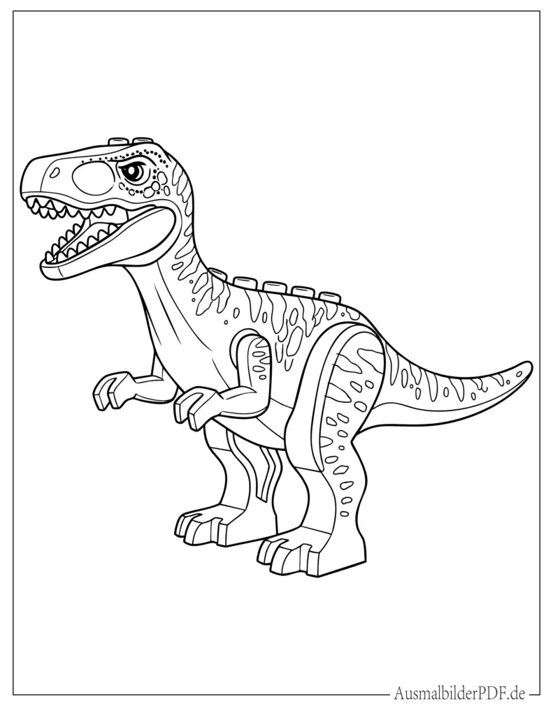 LEGO Allosaurus Dinosaurier Ausmalbild für Kinder