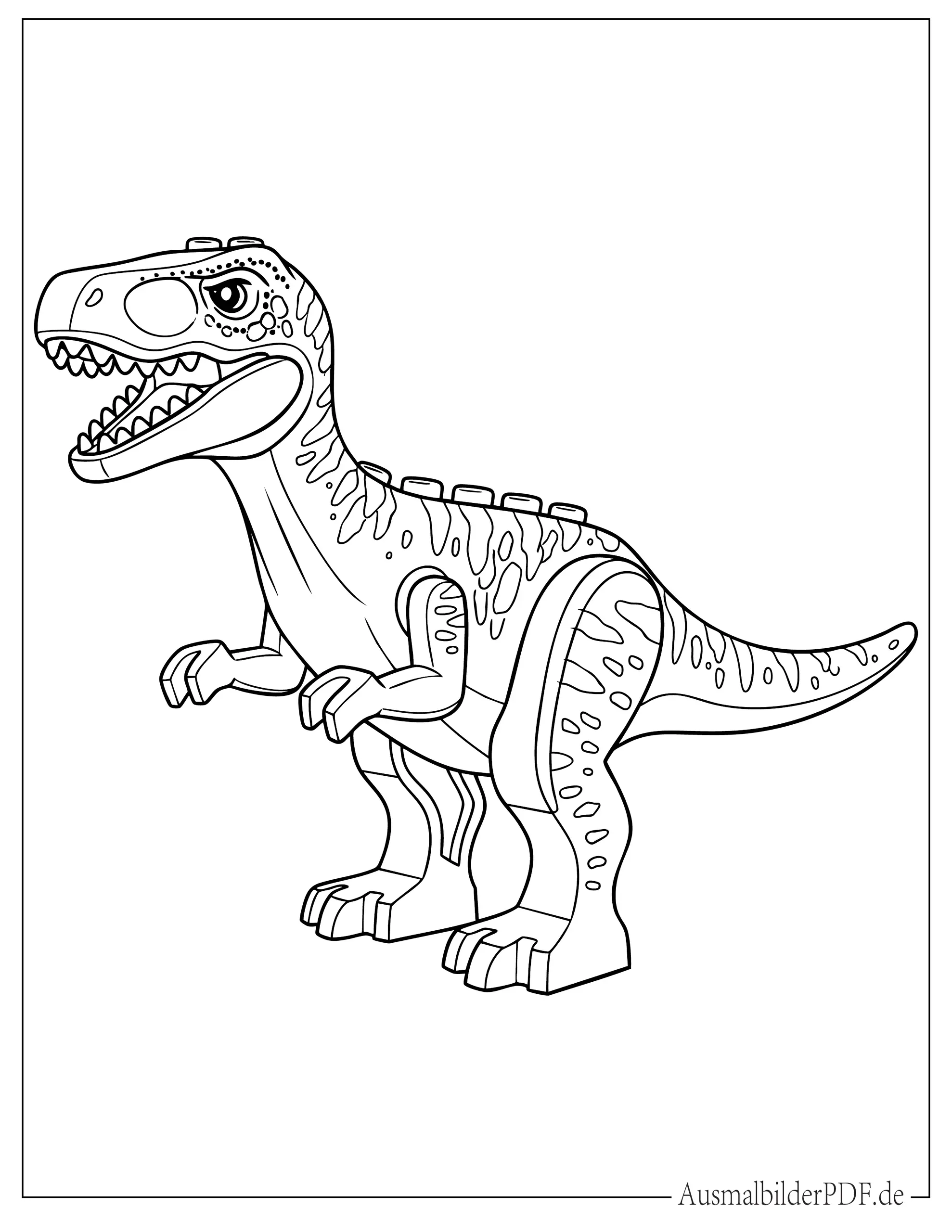 LEGO Allosaurus Dinosaurier Ausmalbild für Kinder