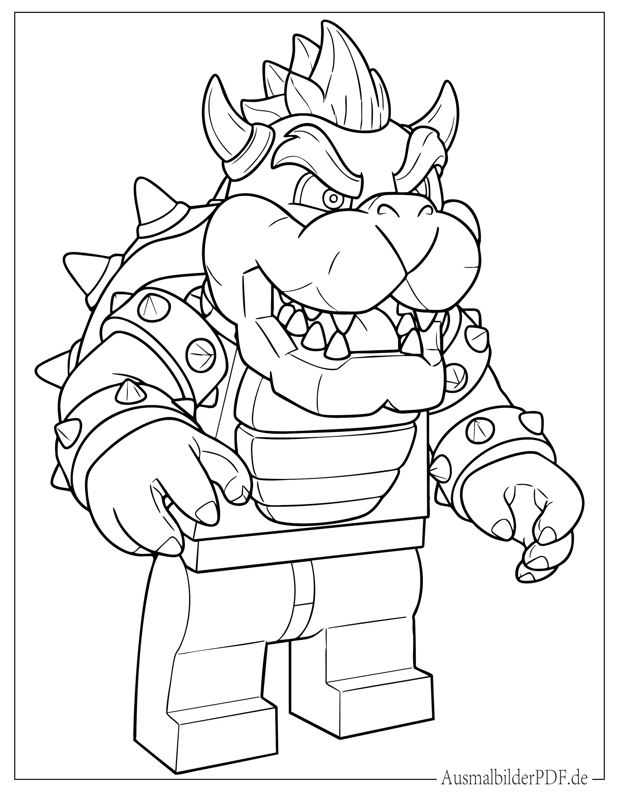 Lego Bowser für Kinder zum Ausmalen