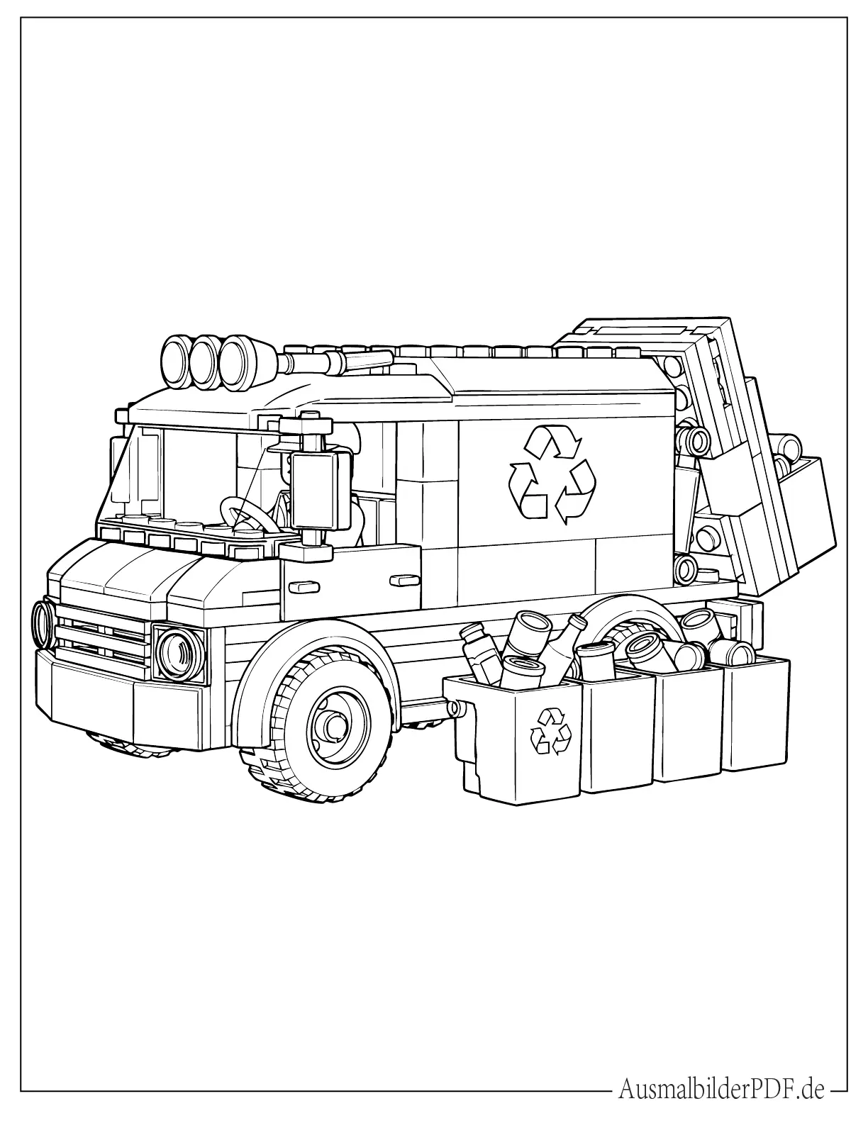 LEGO City Recycling LKW Ausmalbild