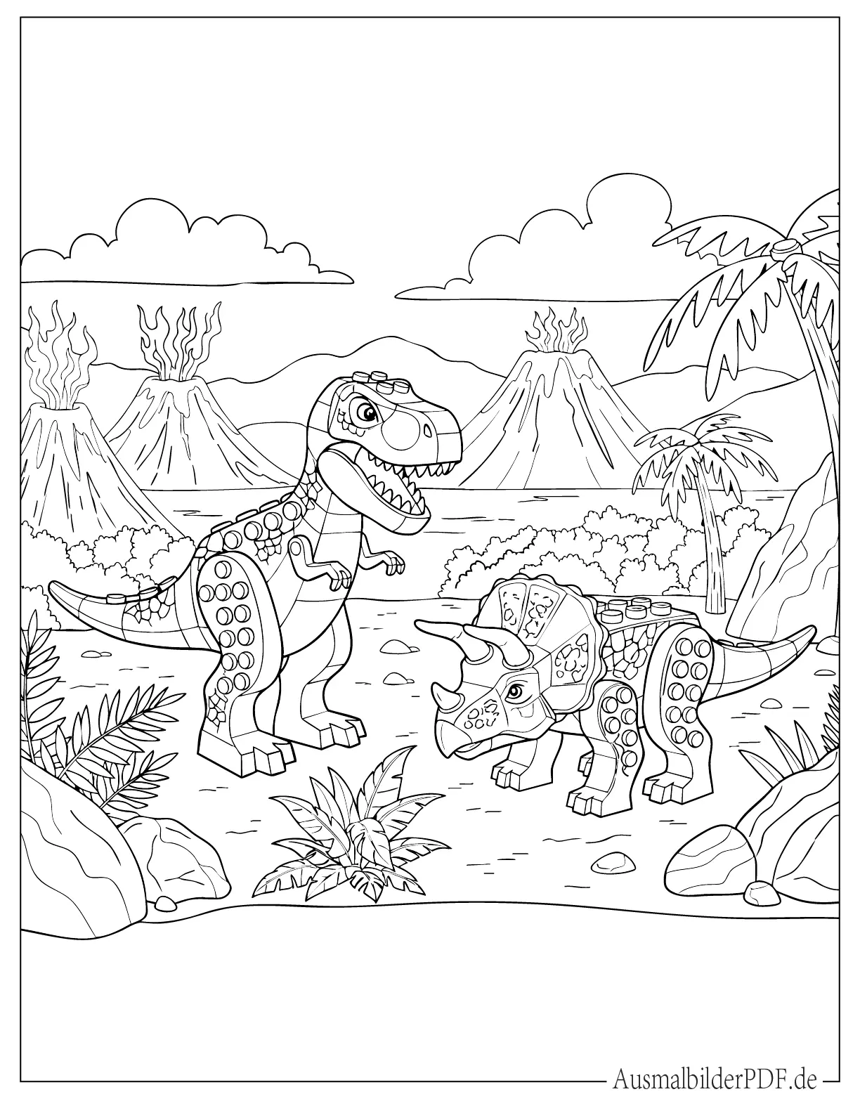 LEGO Dinosaurier Druckvorlage