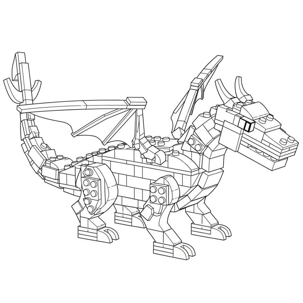 30 Drachen Ausmalbilder (Kostenlos Malvorlage zum Ausdrucken) LEGO Drache zum Ausmalen und Ausdrucken für Kinder und Erwachsene
