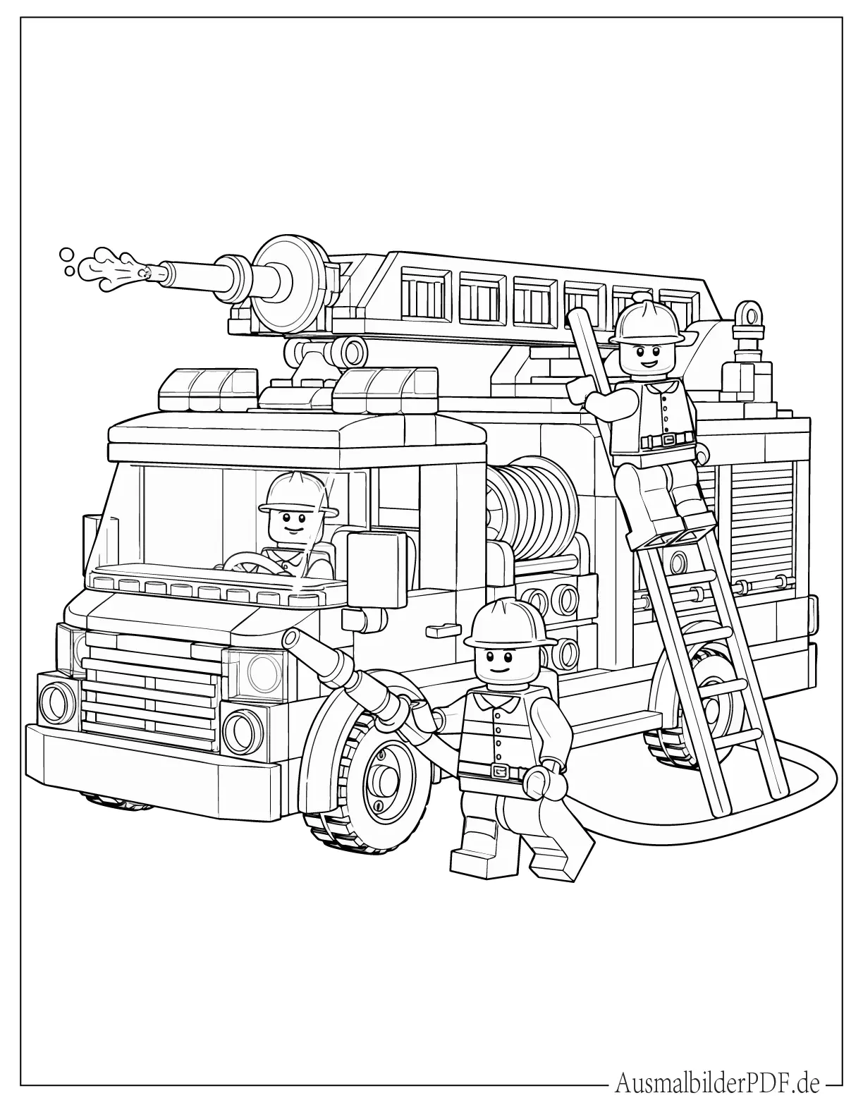 LEGO Feuerwehrfahrzeug zum Ausmalen