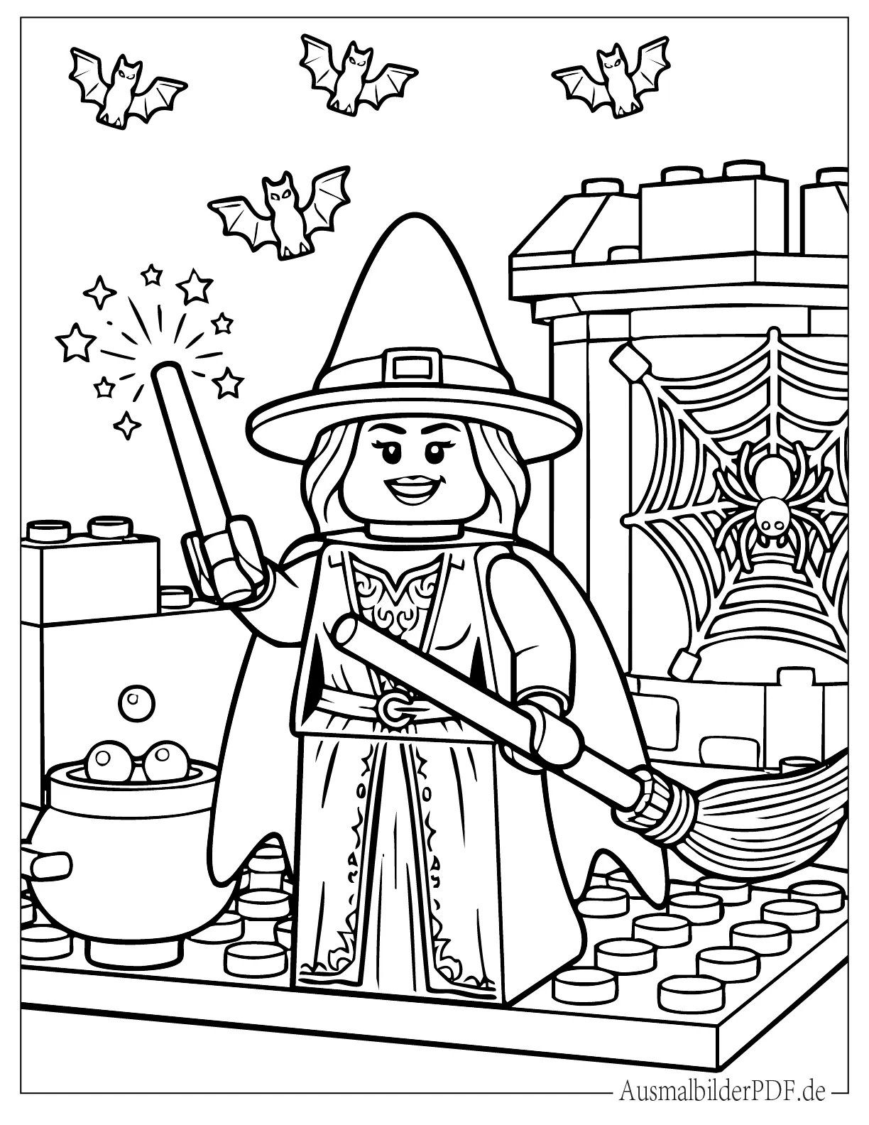 Lego Hexe Malvorlage für Kinder