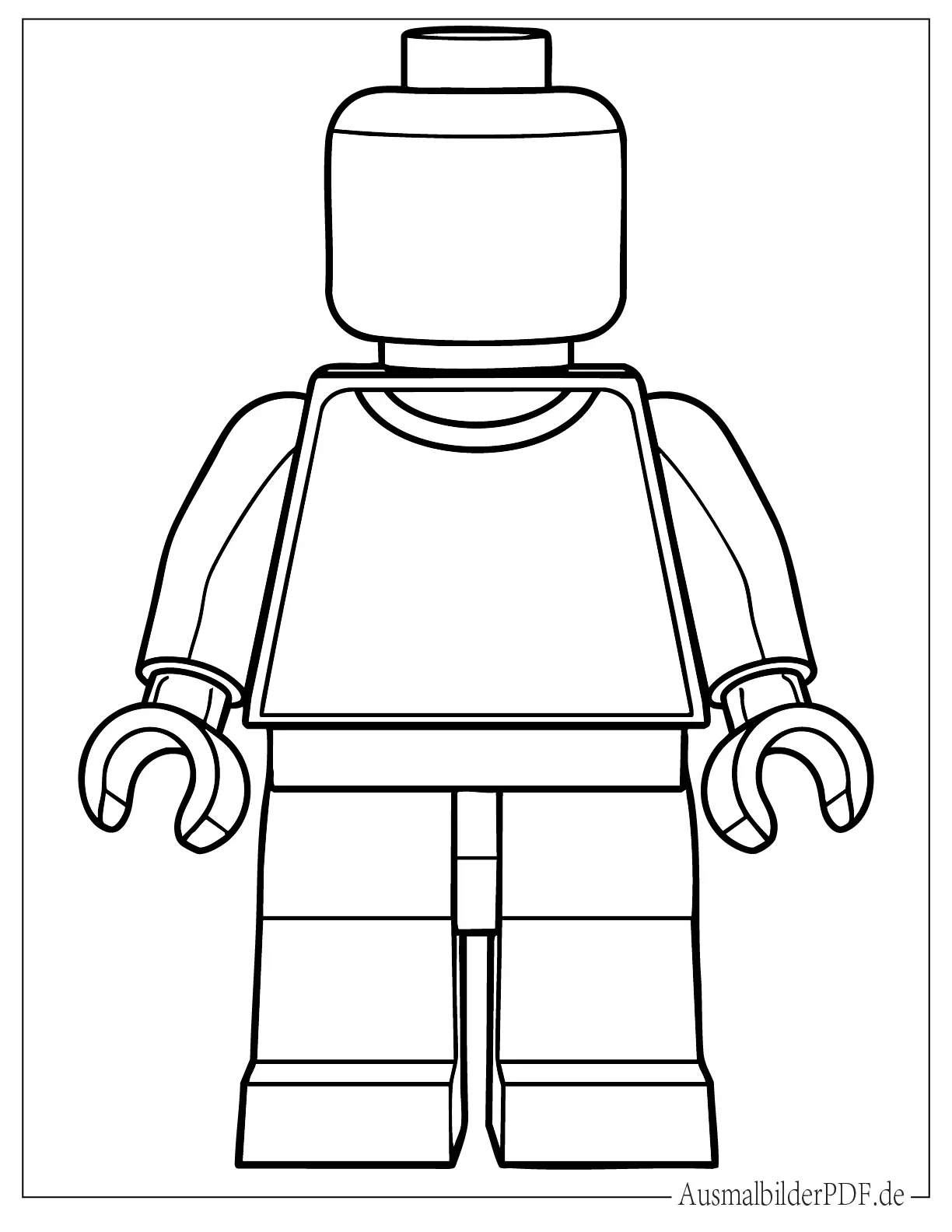 Einfache LEGO Minifigur Umriss Malvorlage für Vorschulkinder
