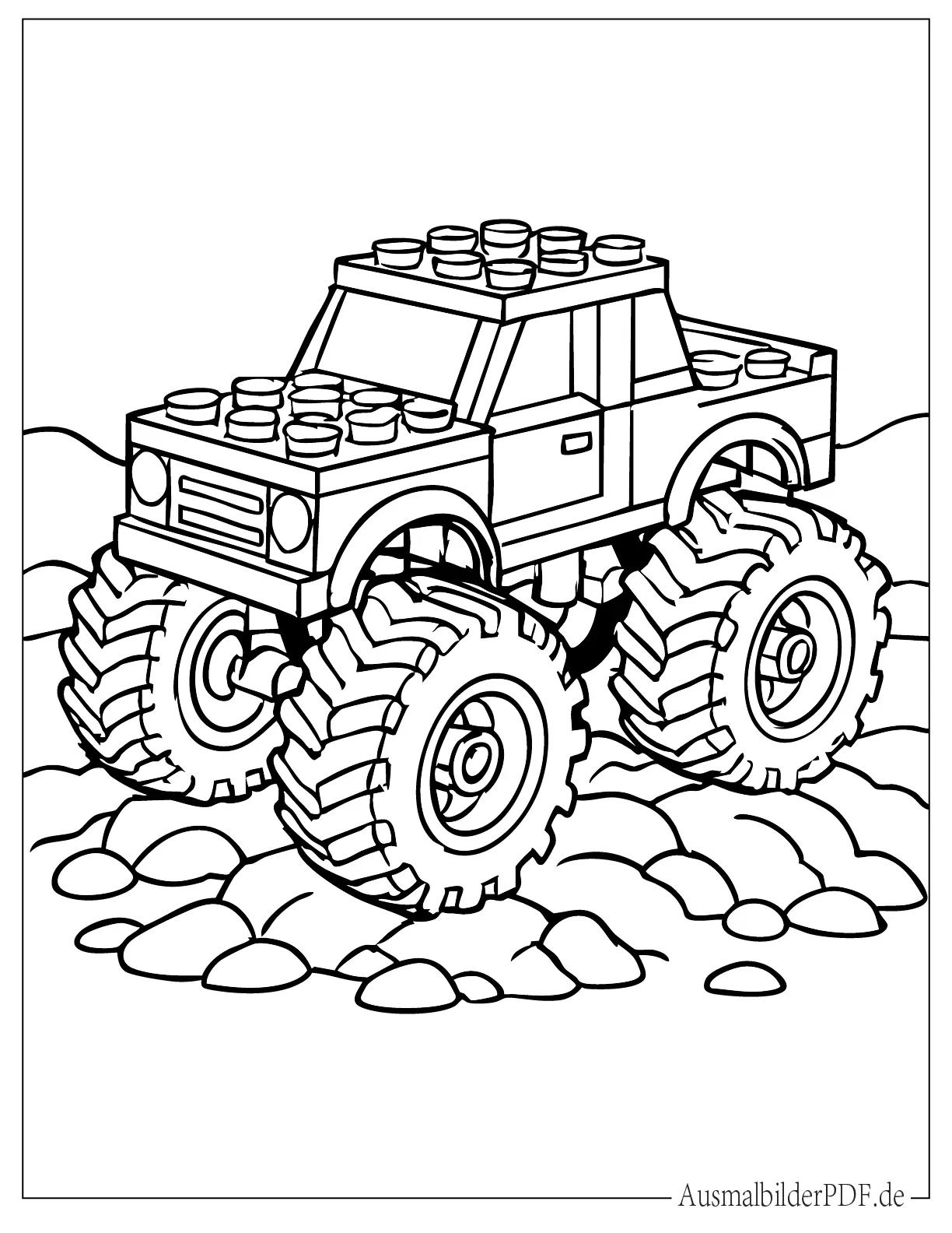 20 MonsterTruck Ausmalbilder (Gratis Vorlagen zum drucken) Lego Monstertruck Malvorlage für Kinder