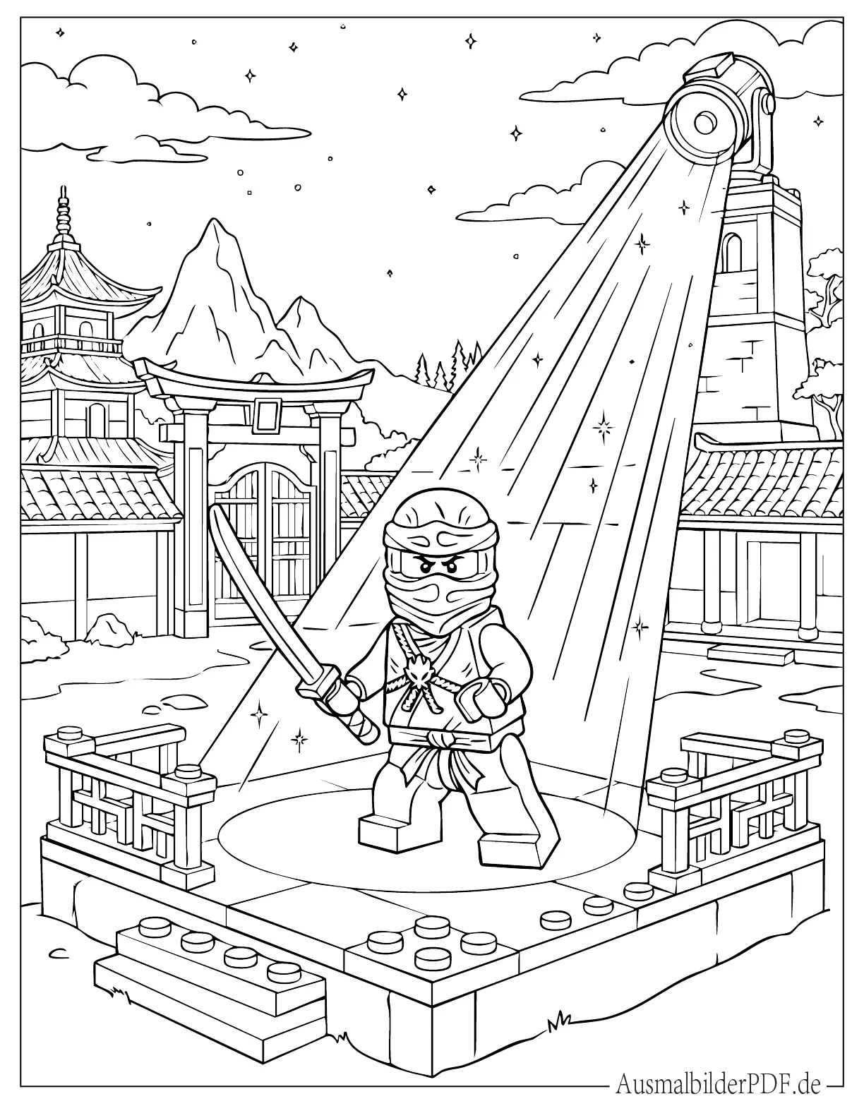 LEGO Ninjago Spotlight Ninja Ausmalbild zum Ausdrucken