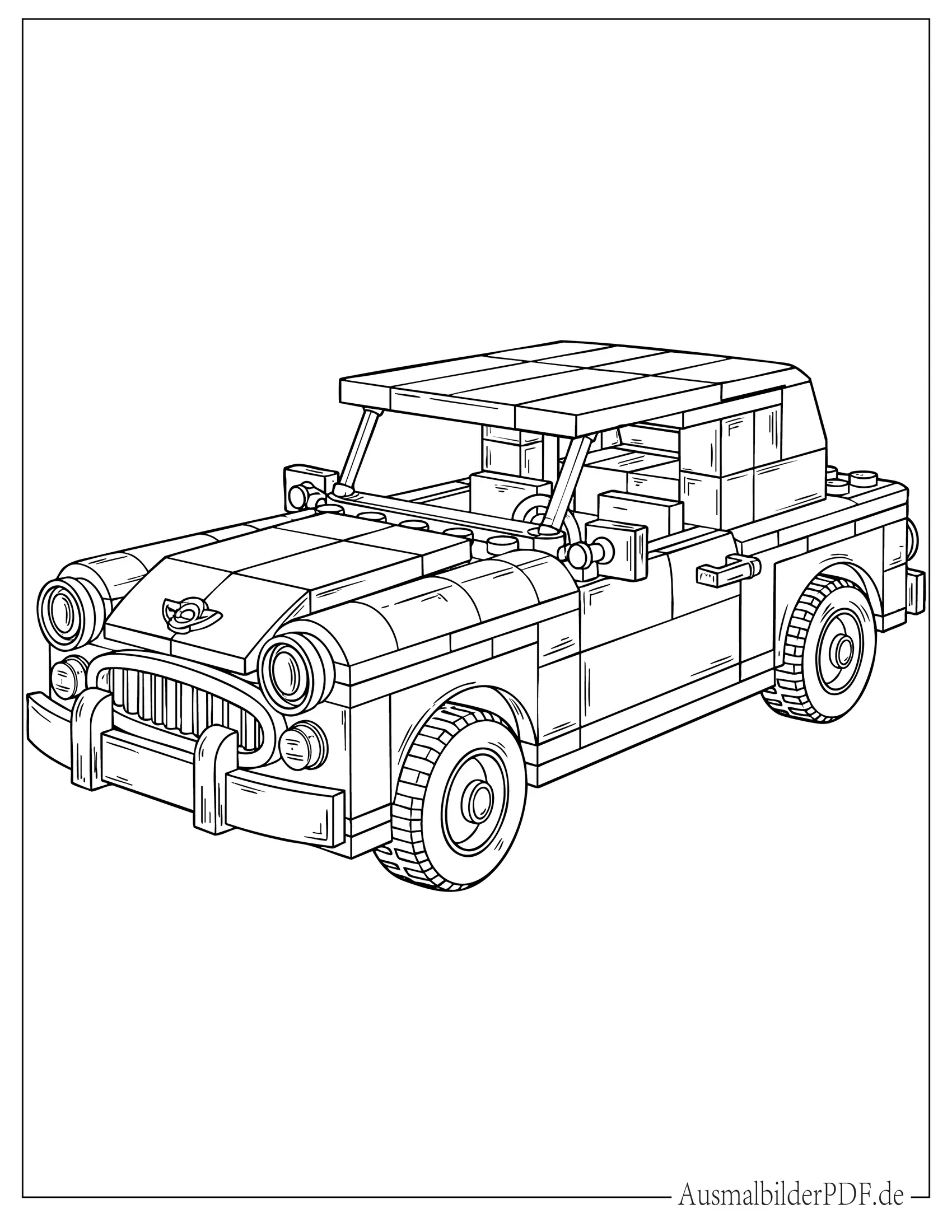 LEGO Vintage Auto Ausmalbild für Kinder