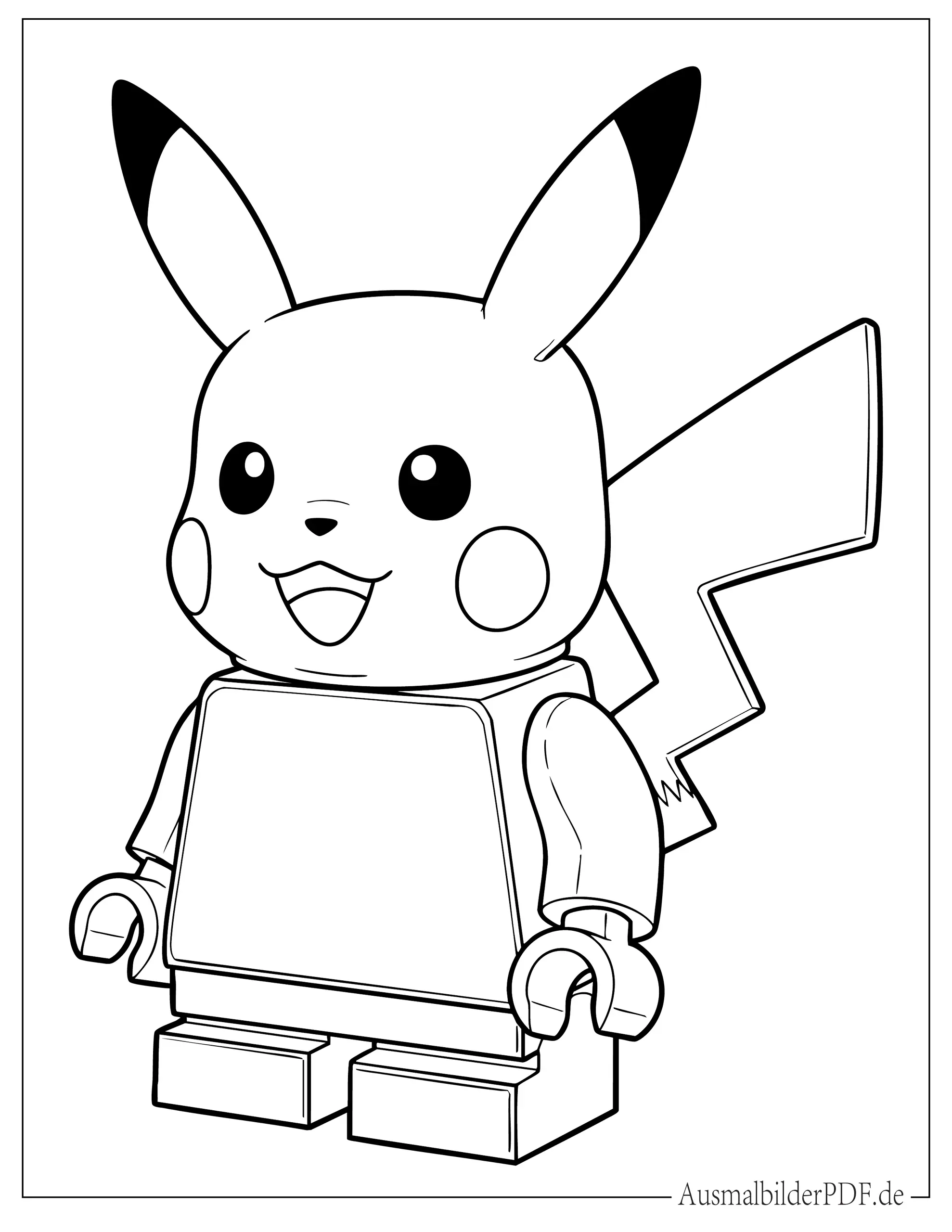 Lego Pikachu Malvorlage für Vorschulkinder