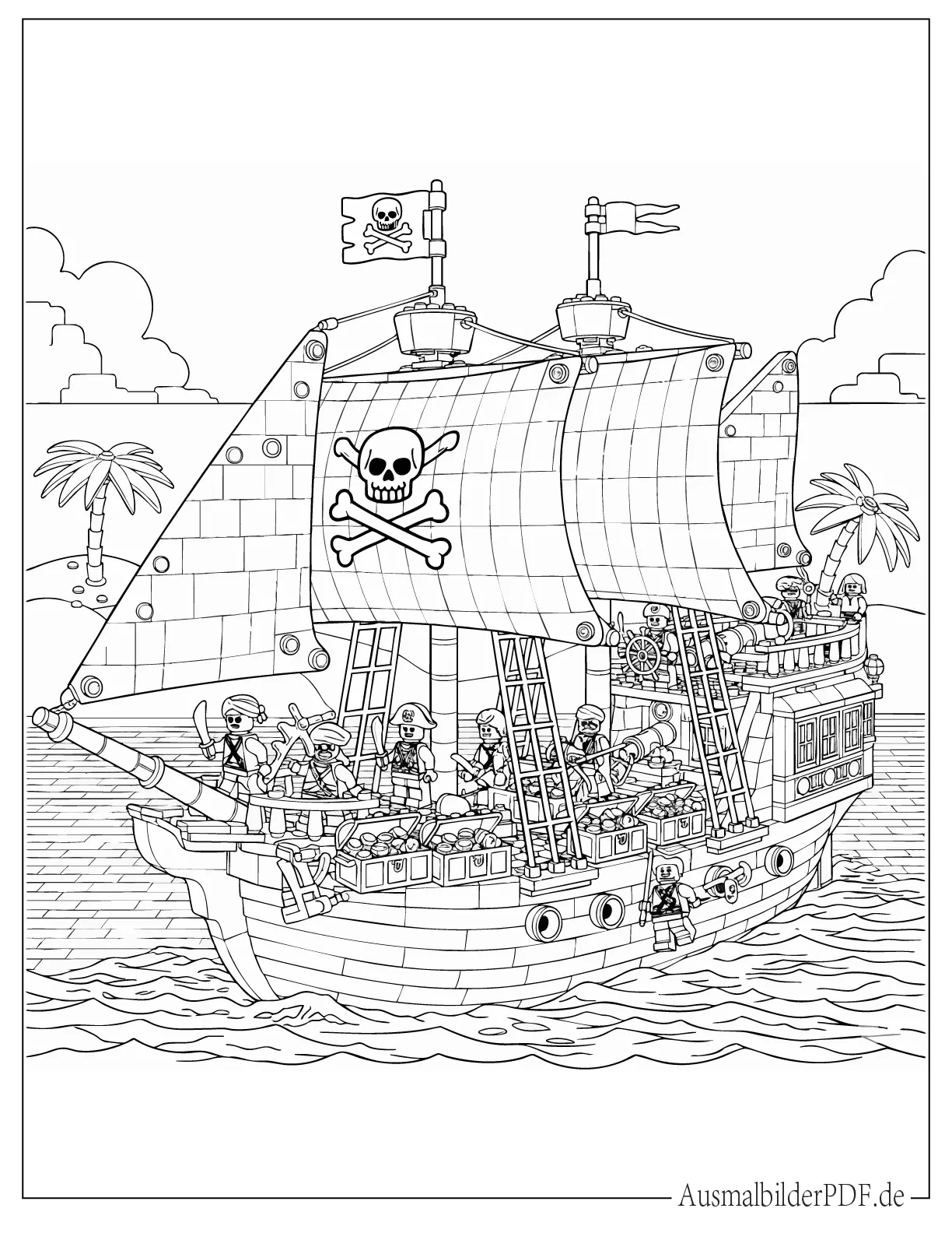 LEGO Piratenschiff Ausmalvorlage