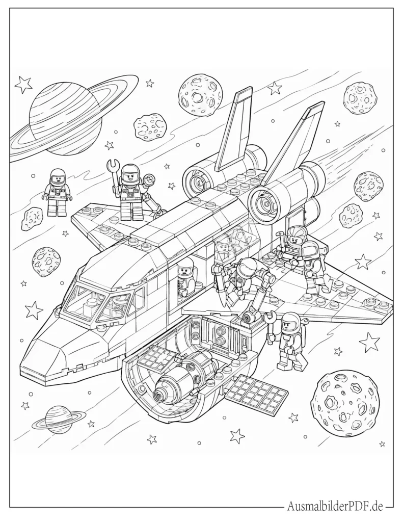 20+ Lego Ausmalbilder (Gratis zum Ausdrucken und Ausmalen) LEGO Raumschiff Ausmalvorlage