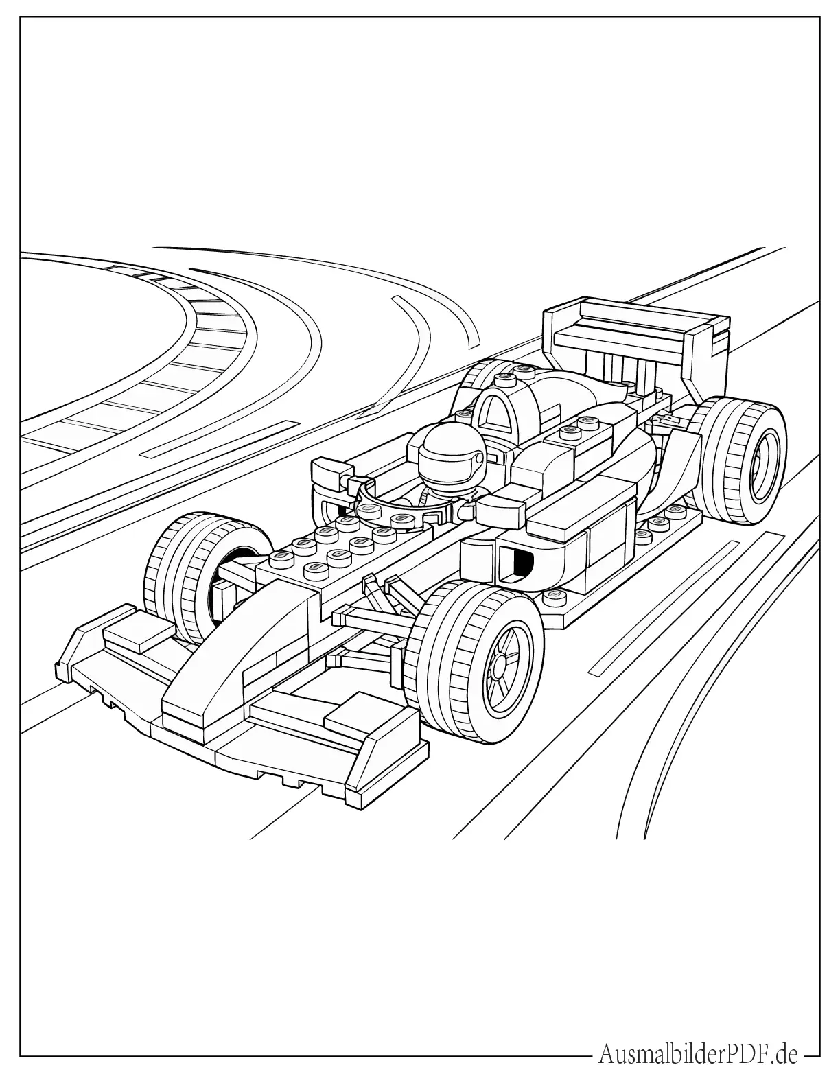 LEGO Rennwagen Druckvorlage