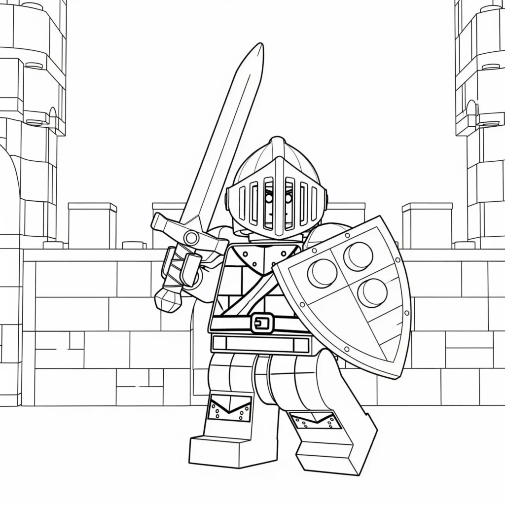LEGO Ritter Malvorlage als lego figur für kinder zum ausdrucken als pdf kostenlos