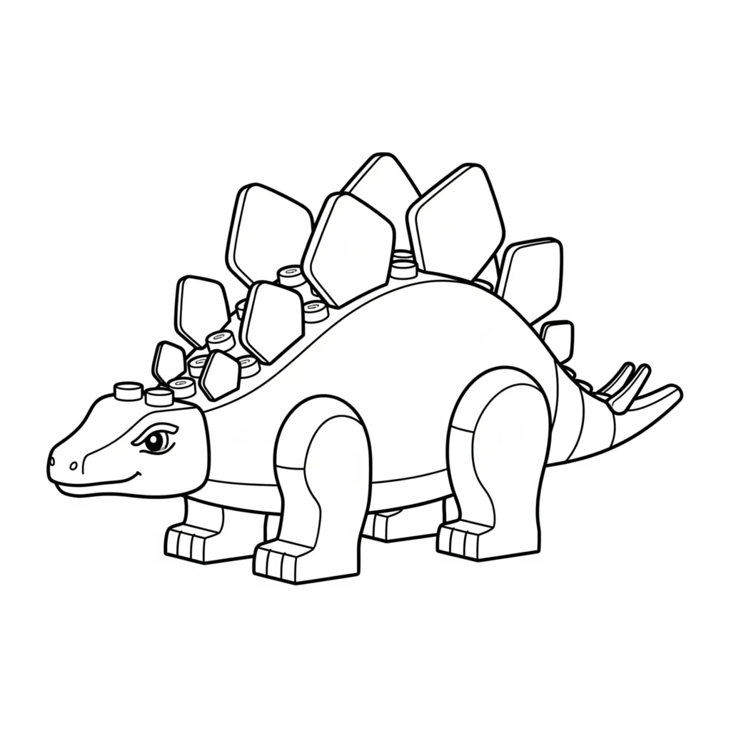 LEGO Stegosaurus Ausmalbild für kinder die spaß am kreativen ausdrucken und ausmalen haben
