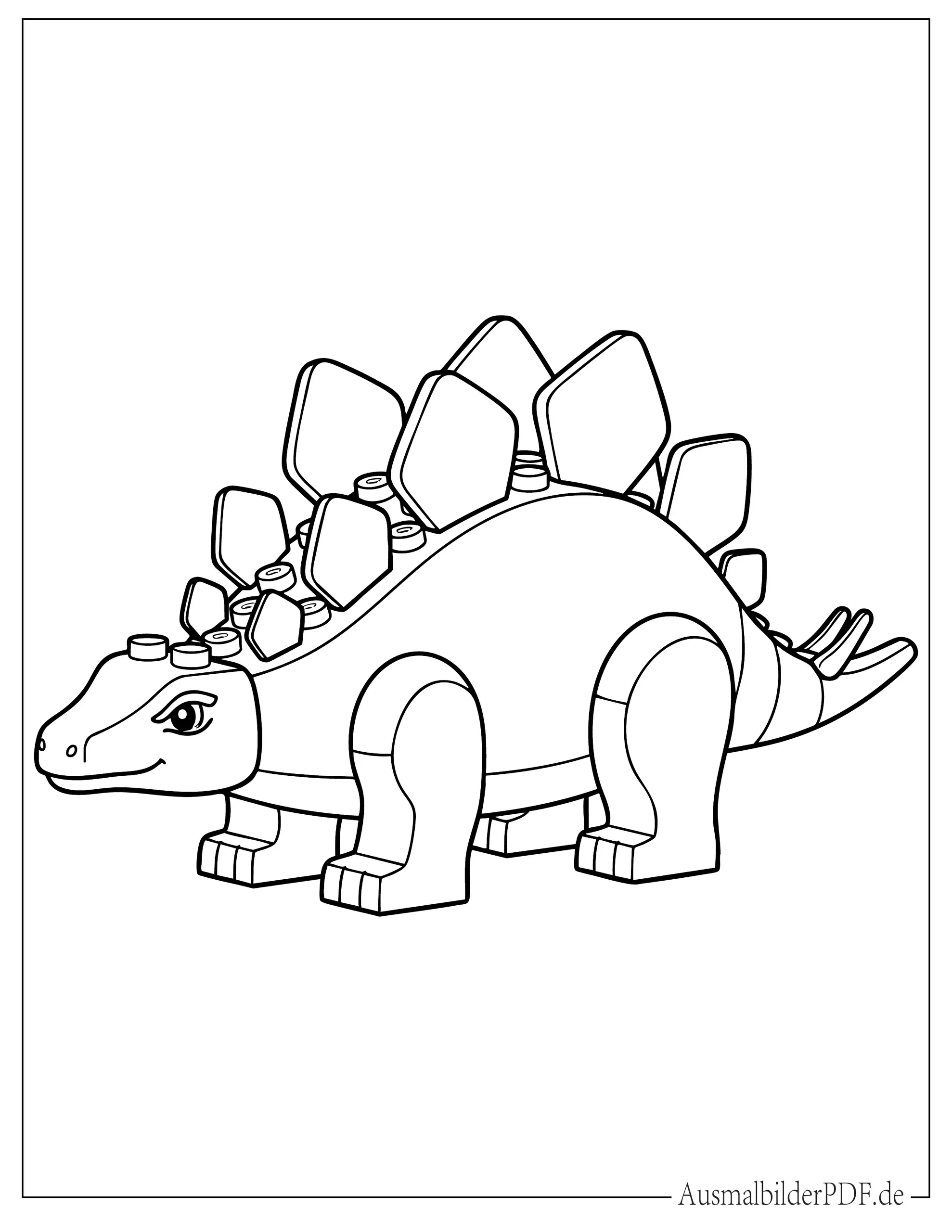Einfacher LEGO Stegosaurus zum Ausmalen
