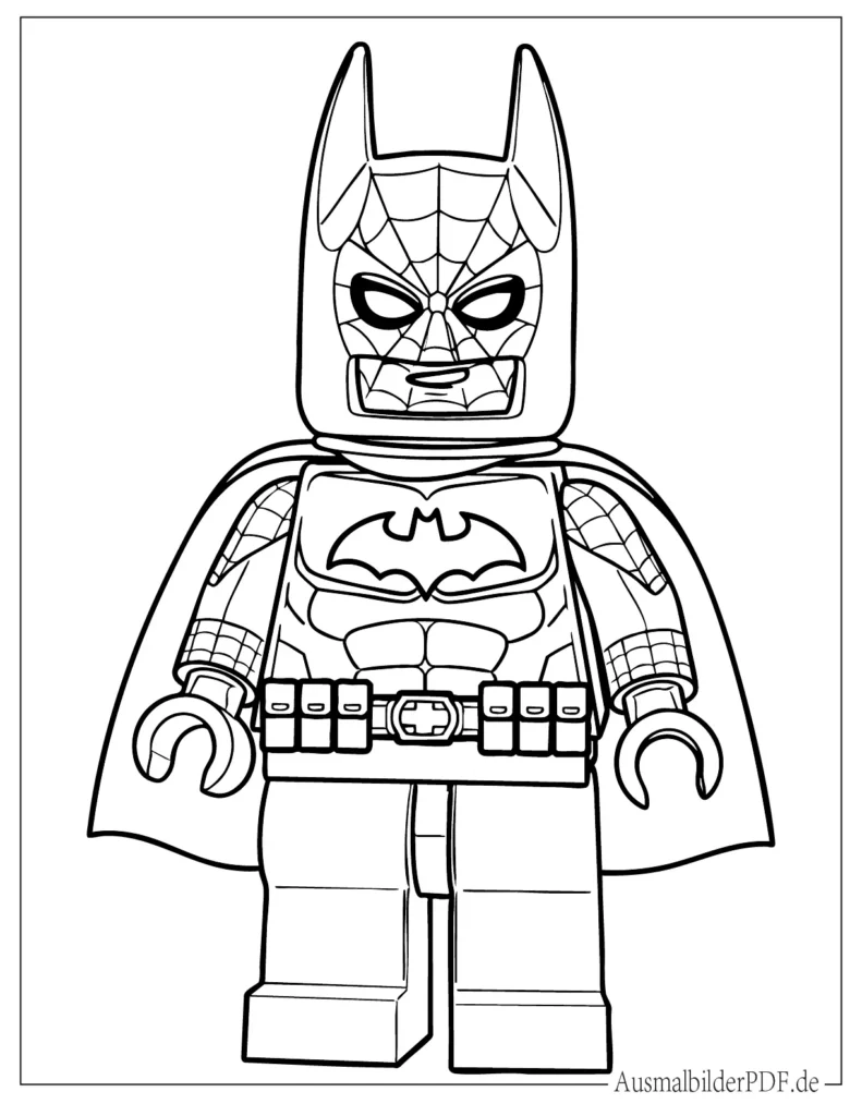 20+ Lego Ausmalbilder (Gratis zum Ausdrucken und Ausmalen) Niedlicher kleiner LEGO Superheld Batman zum Ausmalen
