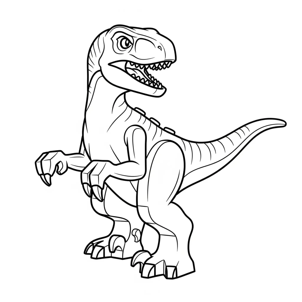 velociraptor ausmalbilder pdf mit einem lego dinosaurier der aus bausteinen besteht und perfekt für kinder ist die kreative motive lieben