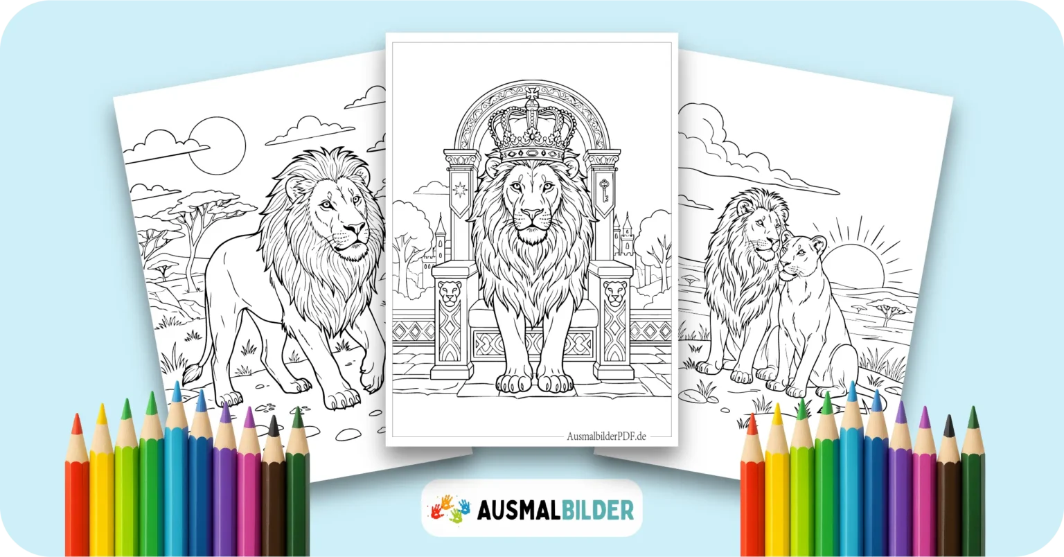 Löwe Ausmalbilder kostenlose Malvorlagen zum Ausdrucken für Kinder und Erwachsene