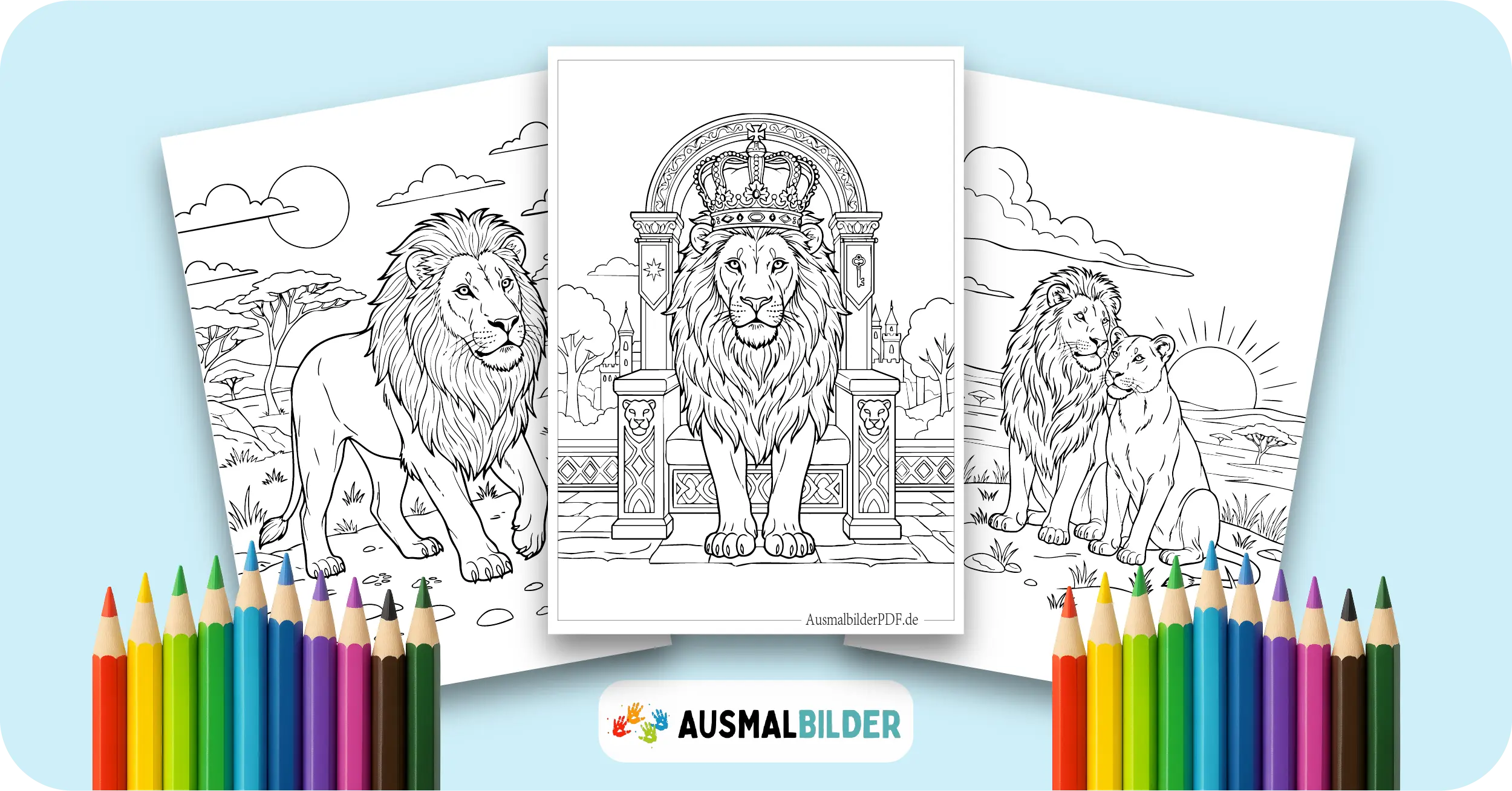 Löwe Ausmalbilder kostenlose Malvorlagen zum Ausdrucken für Kinder und Erwachsene