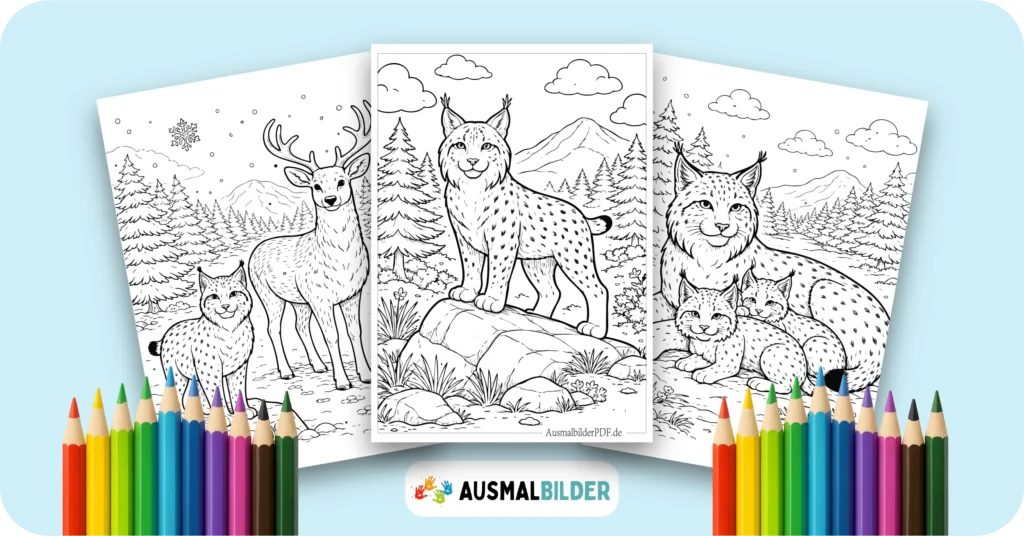 Luchs Ausmalbilder kostenlose Malvorlagen zum Ausdrucken für Kinder und Erwachsene