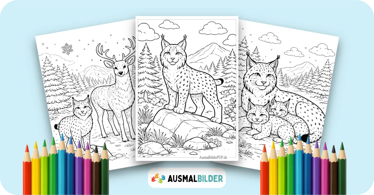 Luchs Ausmalbilder kostenlose Malvorlagen zum Ausdrucken für Kinder und Erwachsene
