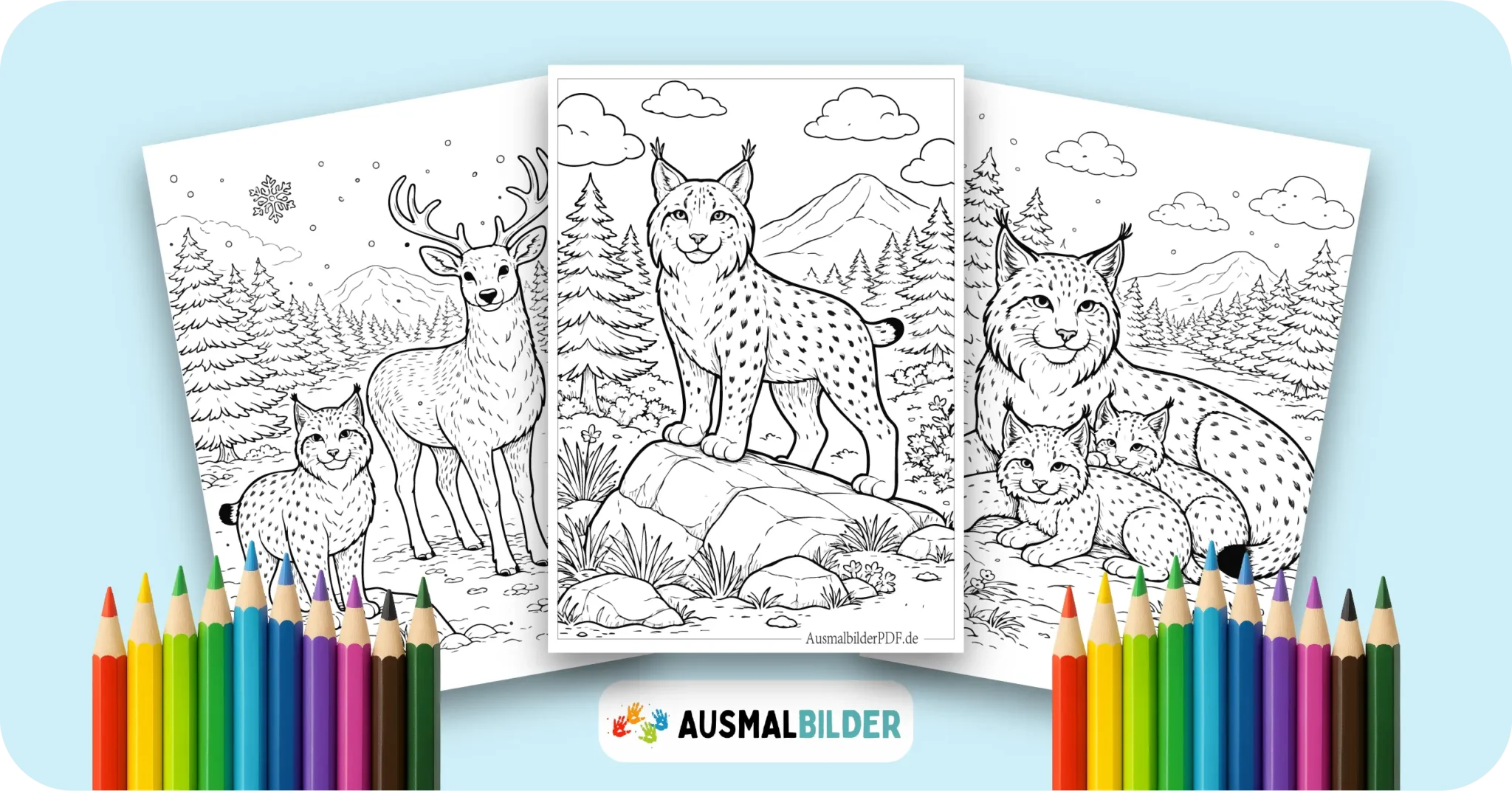 Luchs Ausmalbilder kostenlose Malvorlagen zum Ausdrucken für Kinder und Erwachsene