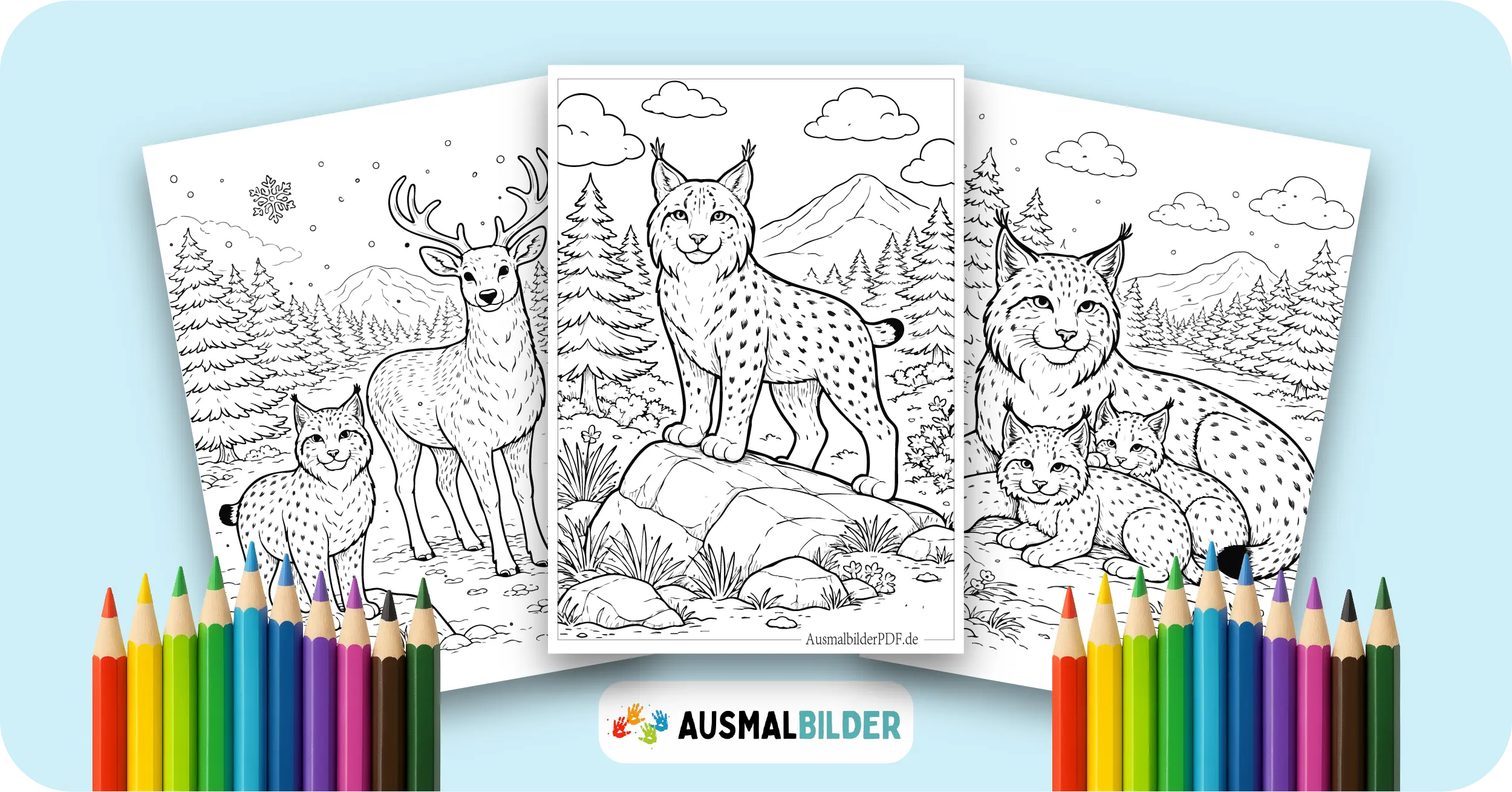 Luchs Ausmalbilder kostenlose Malvorlagen zum Ausdrucken für Kinder und Erwachsene