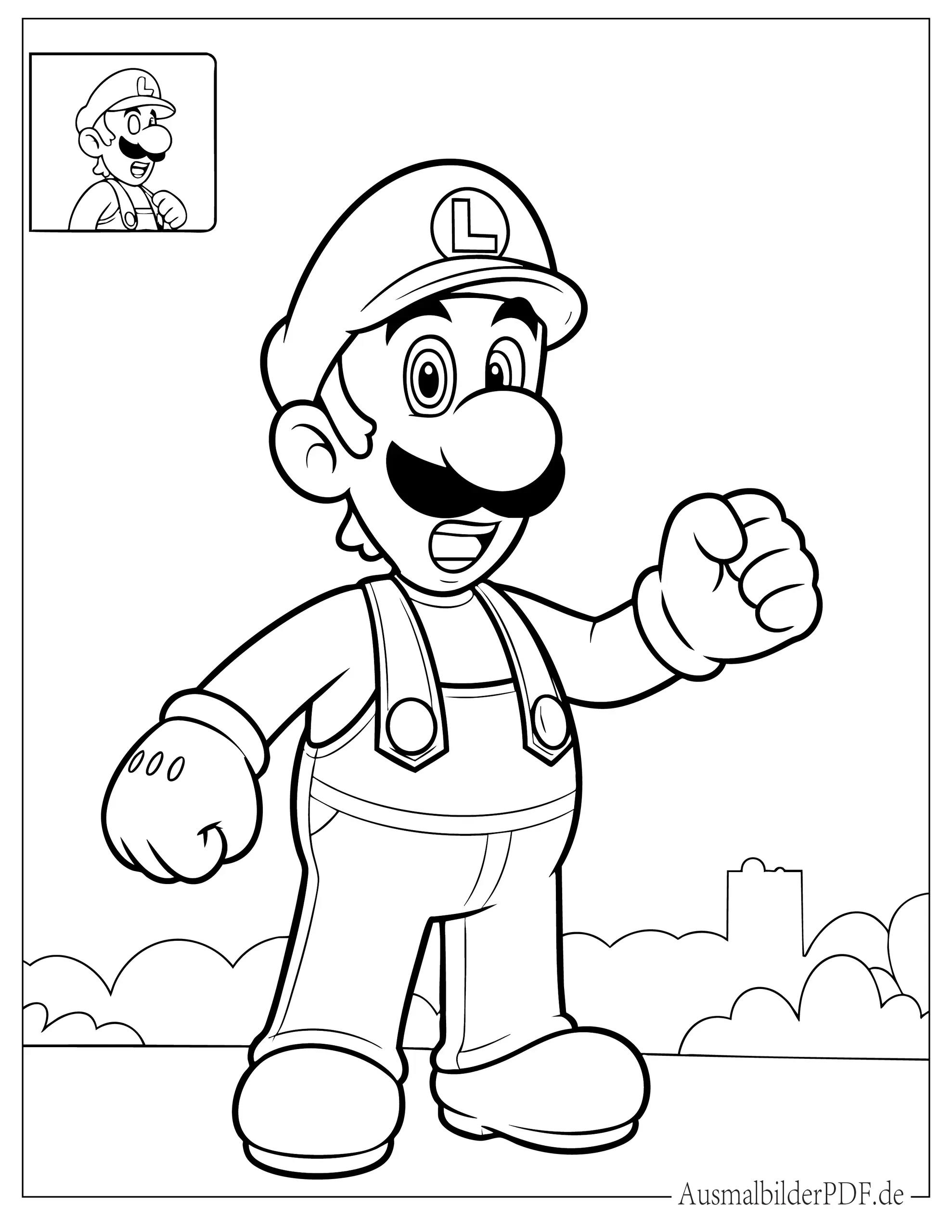 10+ Luigi Ausmalbilder (Kostenlos Malvorlagen zum Ausdrucken) Super Mario Luigi Ausmalbild zum Ausdrucken
