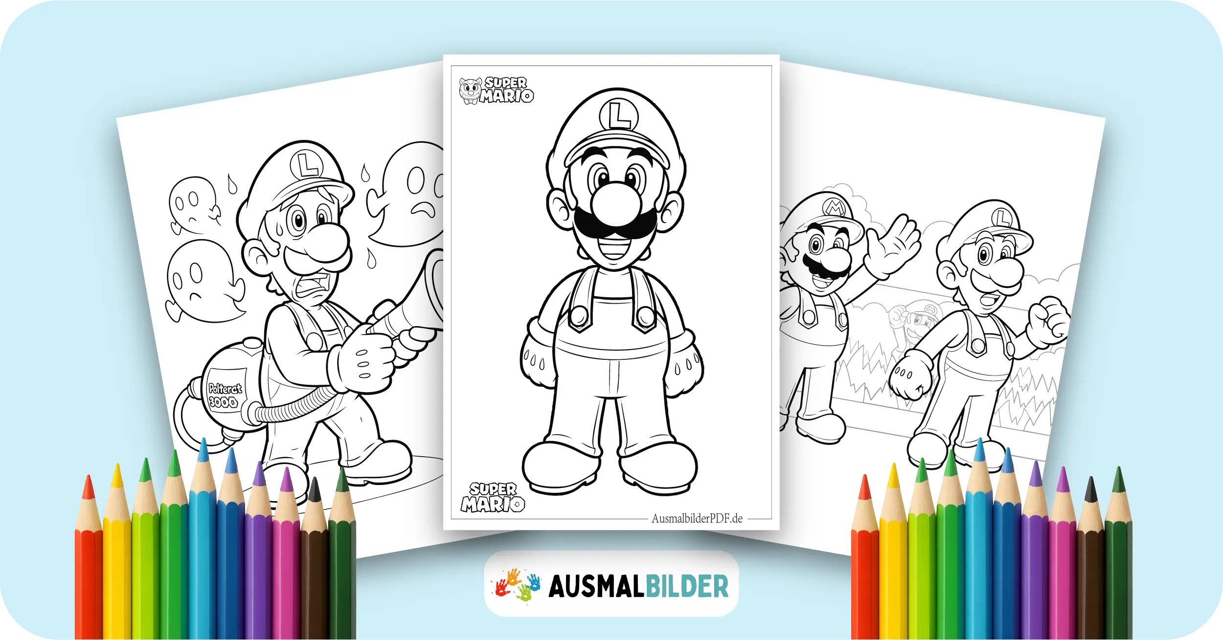 Luigi Ausmalbilder kostenlose Malvorlagen zum Ausdrucken für Kinder und Erwachsene