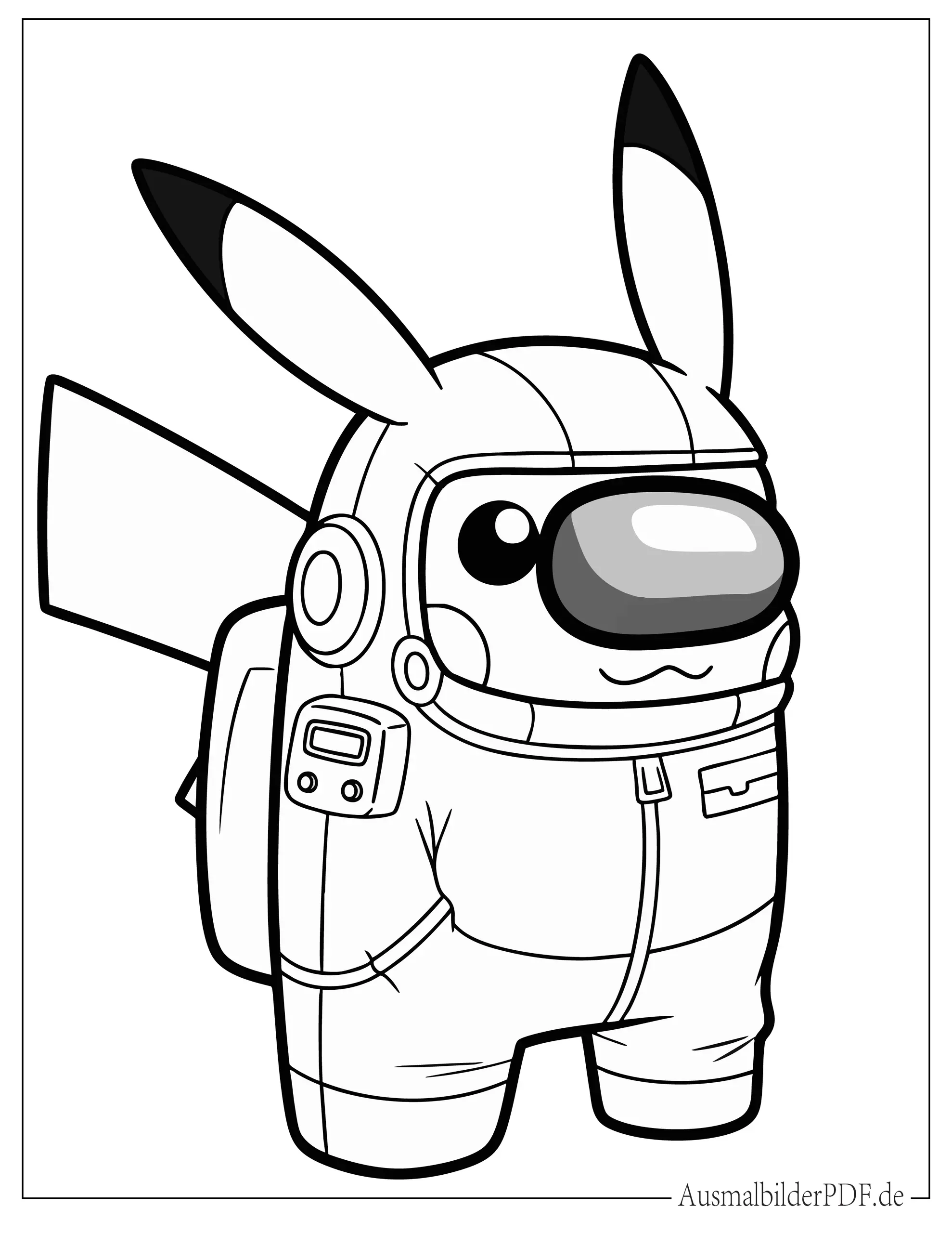 Malvorlage Among Us Pikachu