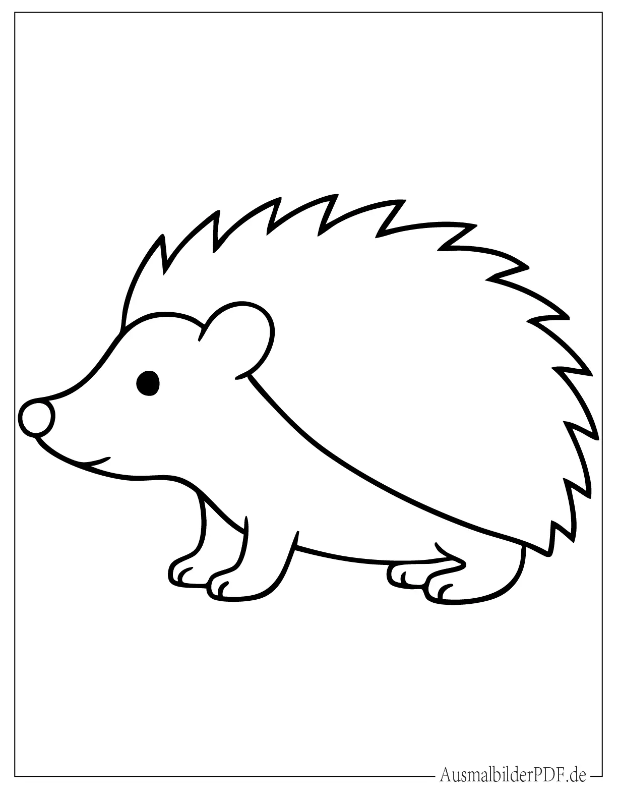 26 Ausmalbilder Igel (Kostenlose Druckvorlagen zum Download) Einfacher Igel Umriss Ausmalbild für Vorschulkinder