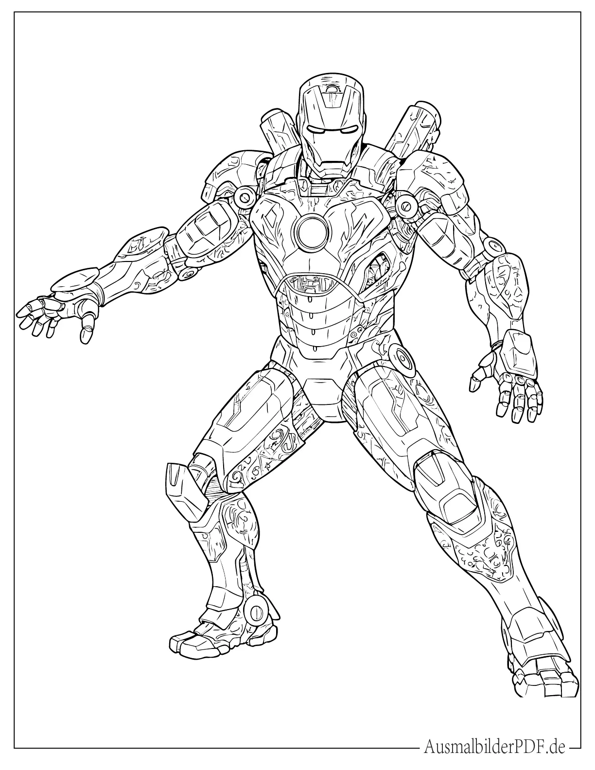 Malvorlage von Iron Man Roboter zum Ausdrucken