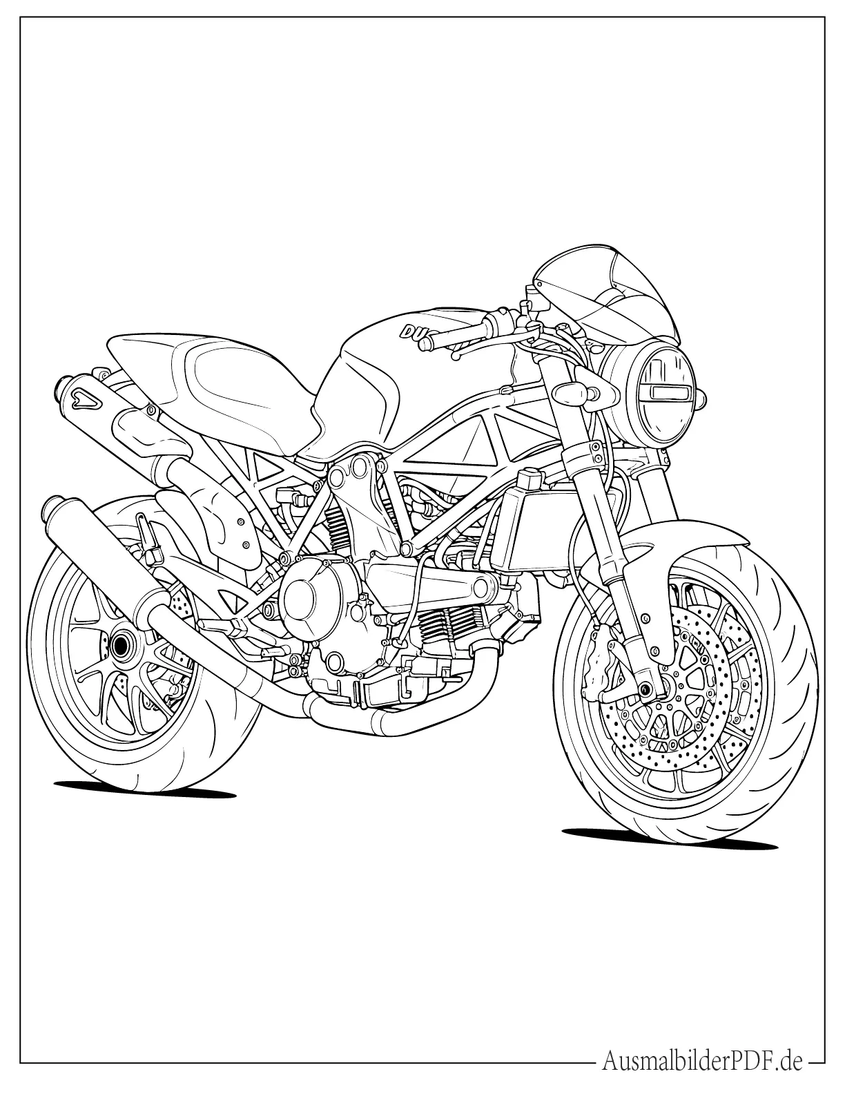 Malvorlage von Ducati Motorrad zum Ausdrucken