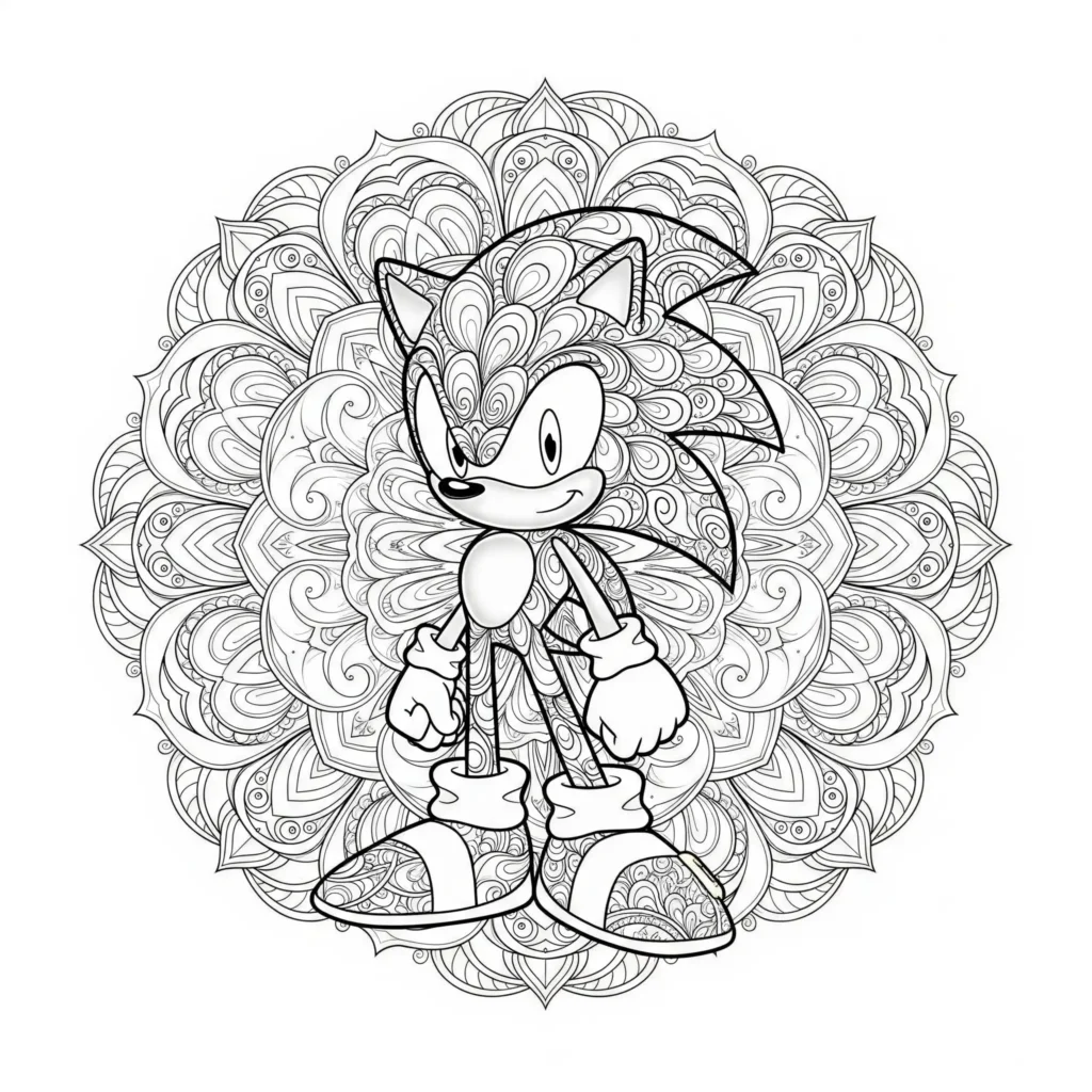 26 Sonic Ausmalbilder (Kostenlos Malvorlage zum Ausdrucken) Eine entspannende Mandala Sonic Malvorlage zum Ausdrucken und Ausmalen. Perfekt für kreative Pausen und Konzentration.