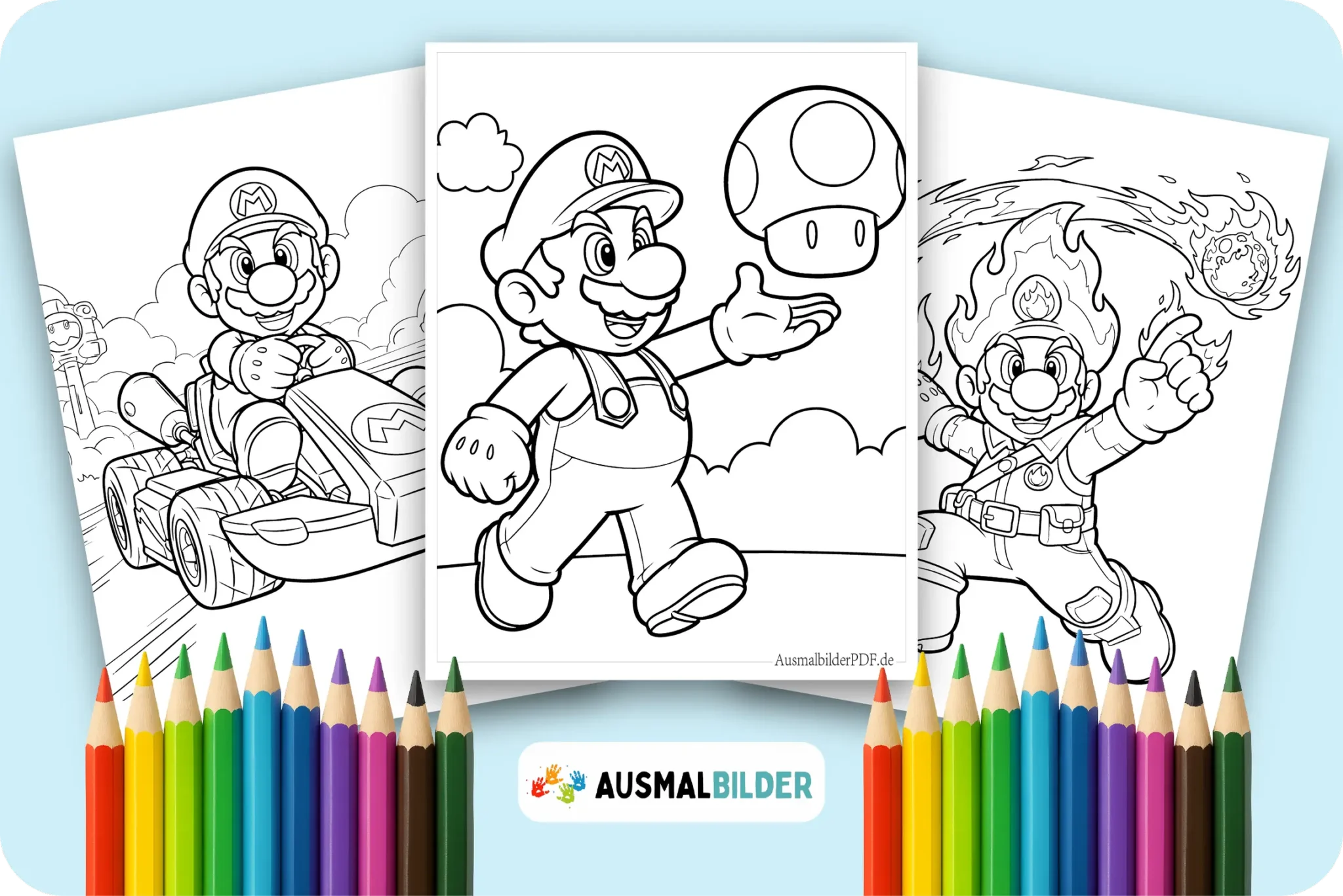 Mario Ausmalbilder kostenlose zum Ausdrucken für Kinder jeden Alters