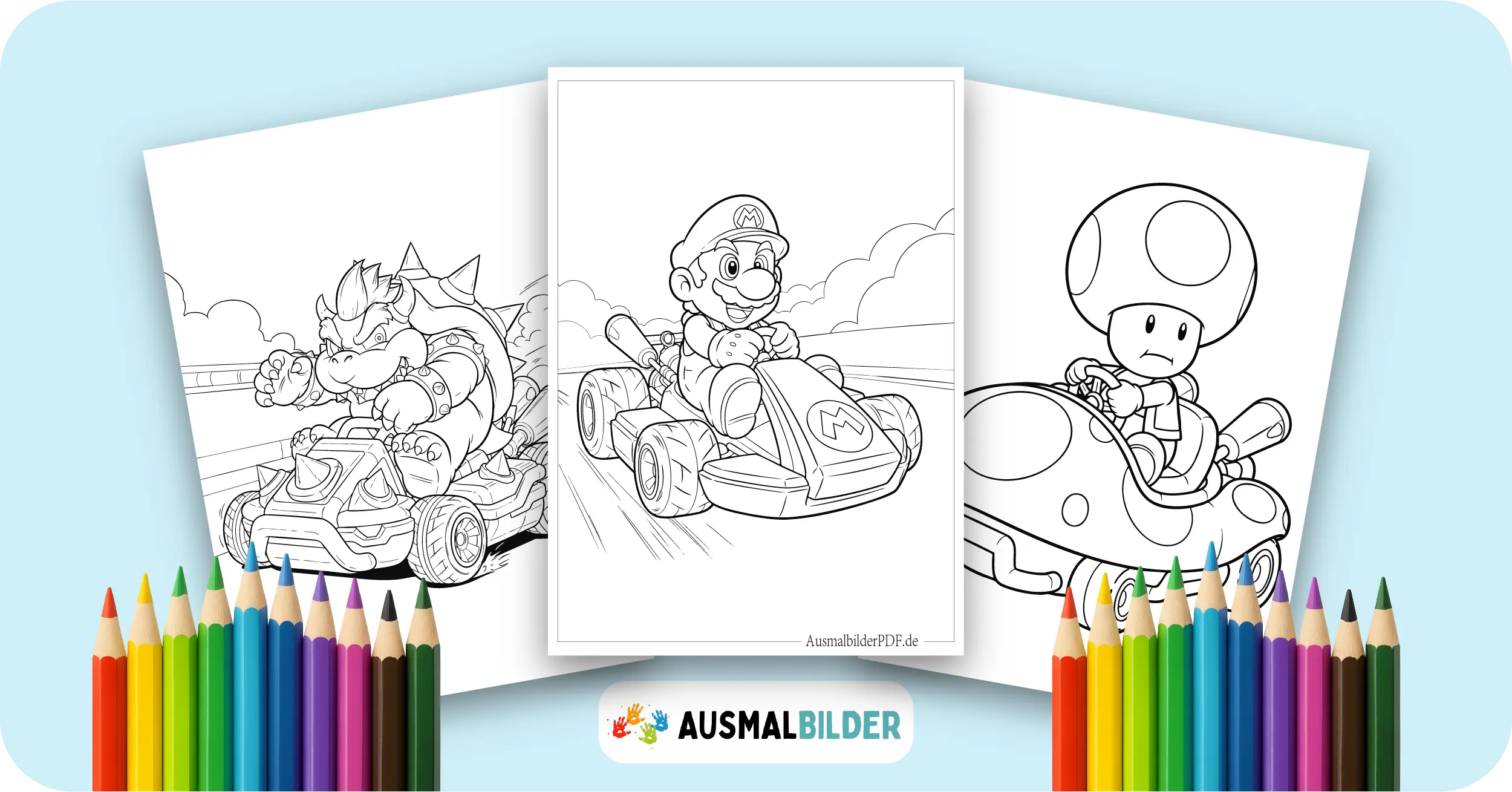 Mario Kart Ausmalbilder kostenlose Malvorlagen zum Ausdrucken für Kinder und Erwachsene