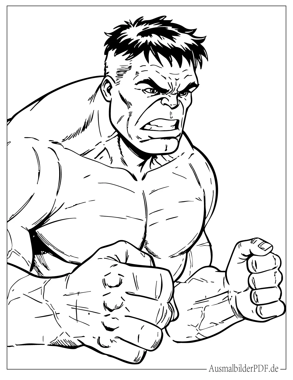 Trauriger Hulk Nahaufnahme zum Ausmalen