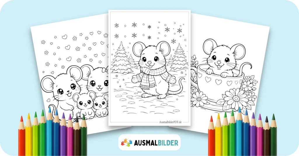 Maus Ausmalbilder kostenlose Malvorlagen zum Ausdrucken für Kinder und Erwachsene