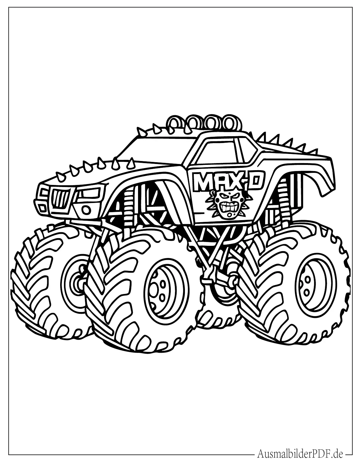 20 MonsterTruck Ausmalbilder (Gratis Vorlagen zum drucken) MaxD Monstertruck Malvorlage