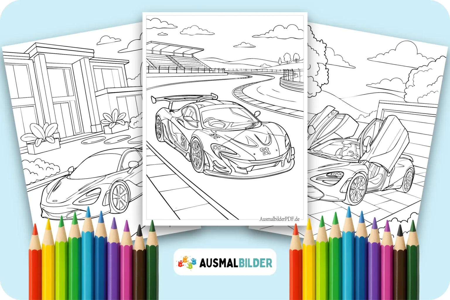 McLaren Ausmalbilder zum kostenlosen Ausdrucken für kleine Rennwagen Fans