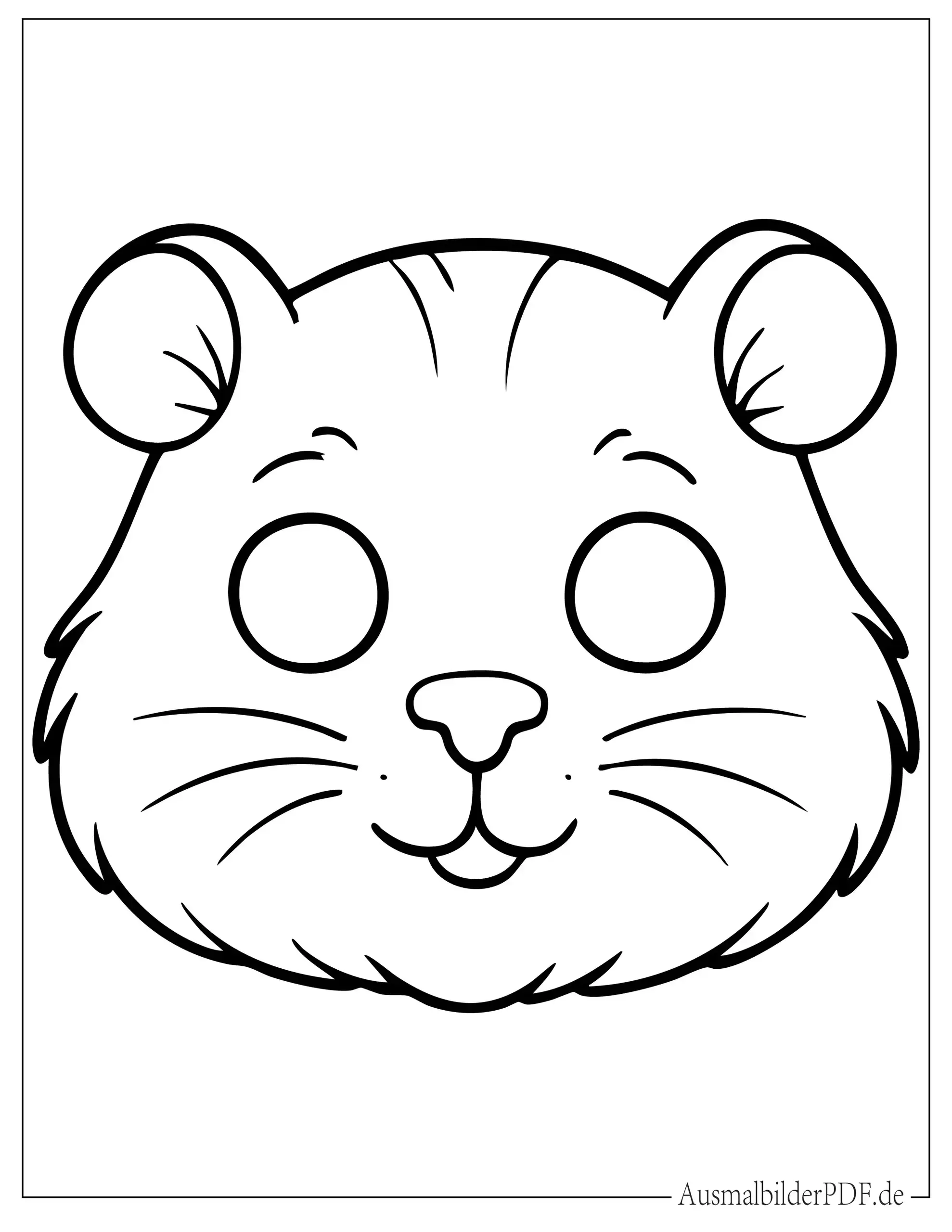 Einfache Meerschweinchen Maske Ausmalbild für Vorschulkinder