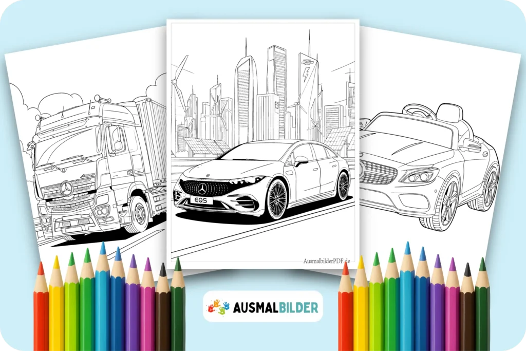 Mercedes Ausmalbilder kostenlose zum Ausdrucken für Kinder jeden Alters